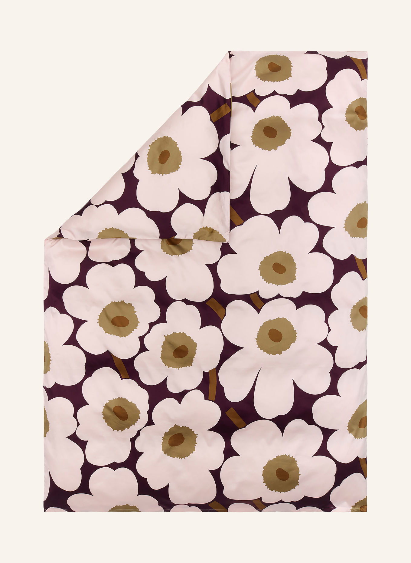 marimekko Påslakan UNIKKO: ROSÉ / KAMEL / MÖRKRÖD
