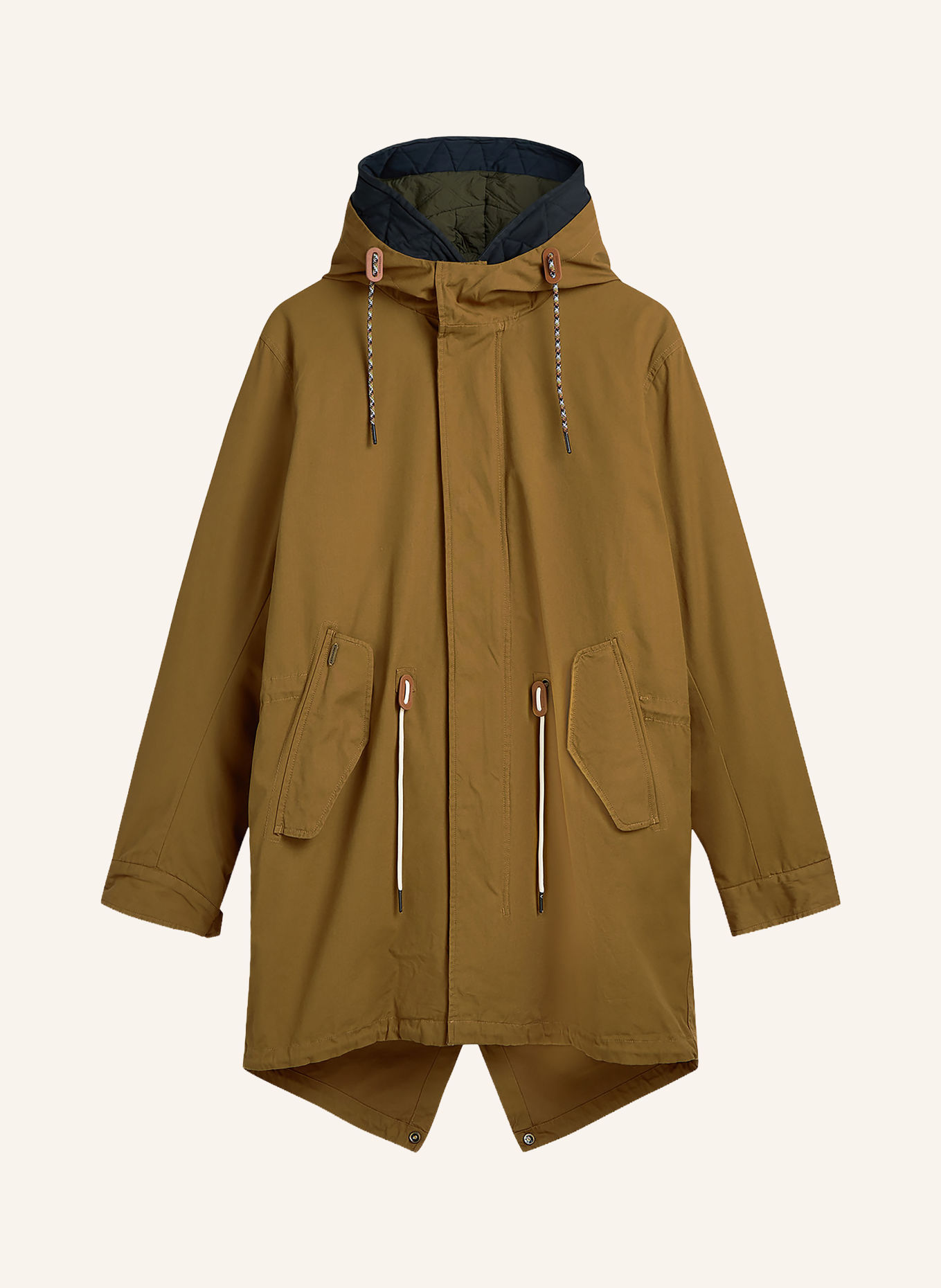 SCOTCH & SODA Parka: COGNAC / DONKERBLAUW
