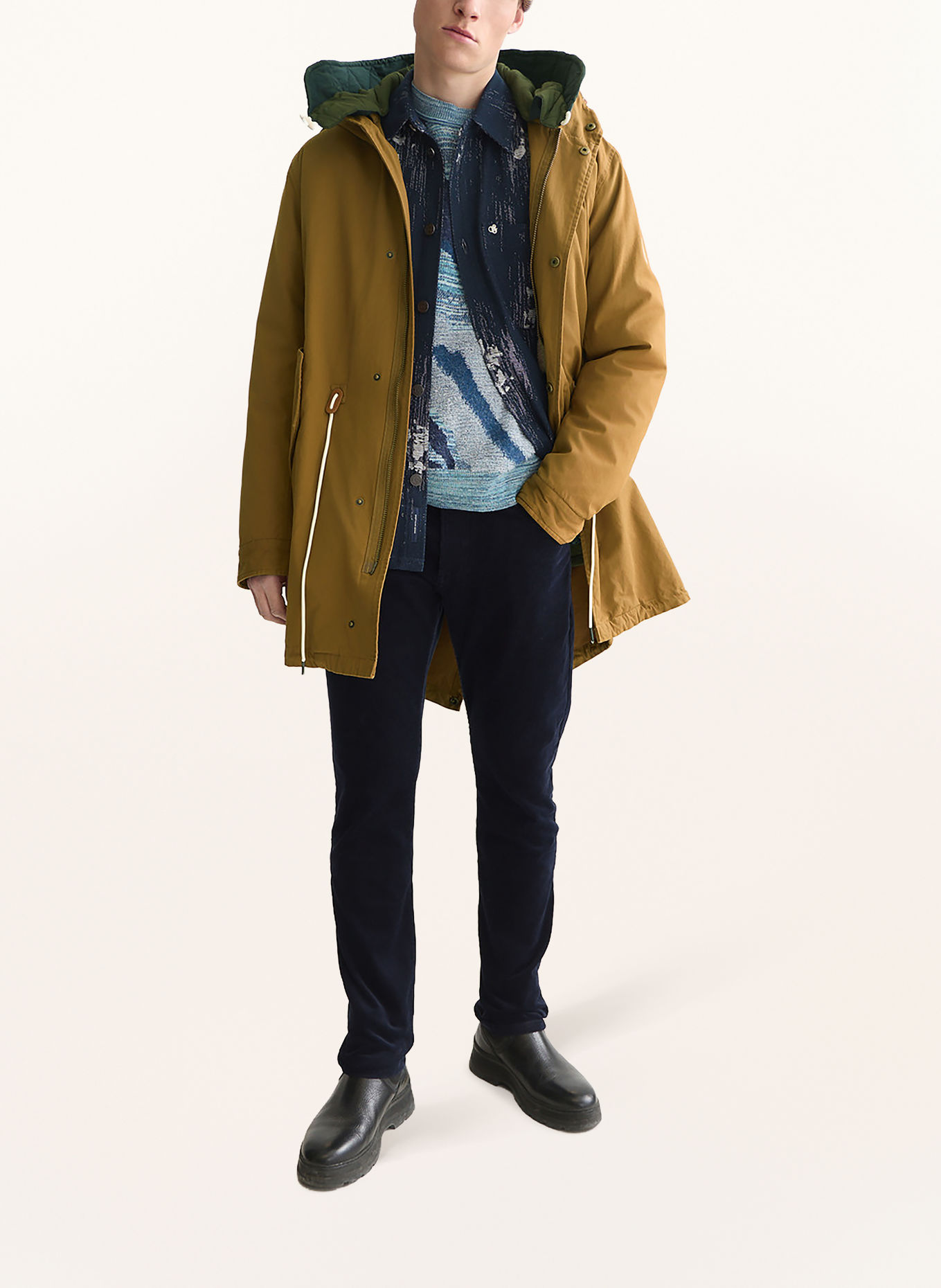 SCOTCH & SODA Parka: COGNAC / DONKERBLAUW