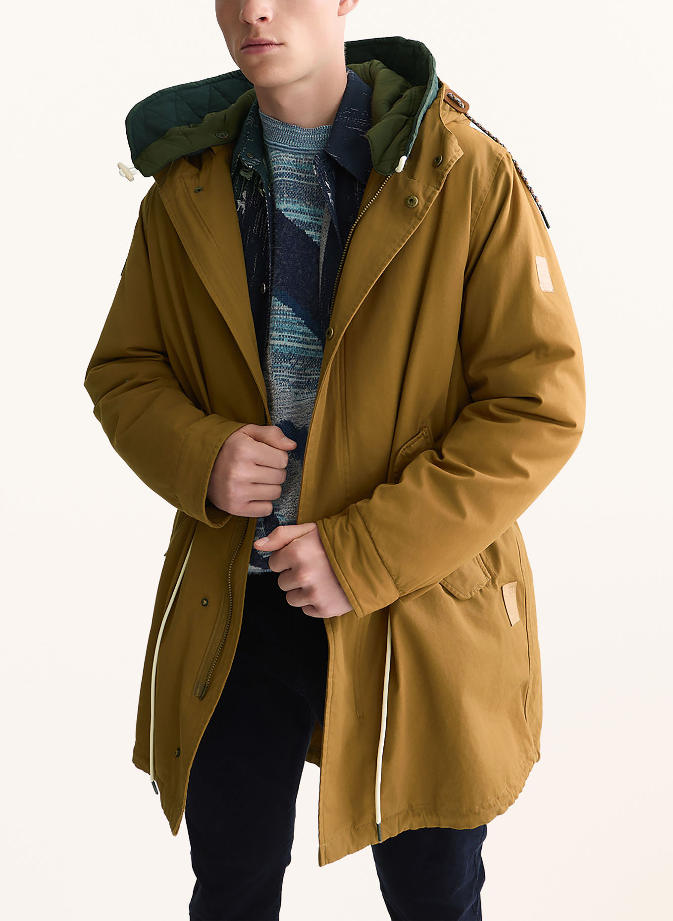 SCOTCH & SODA Parka: COGNAC / DONKERBLAUW