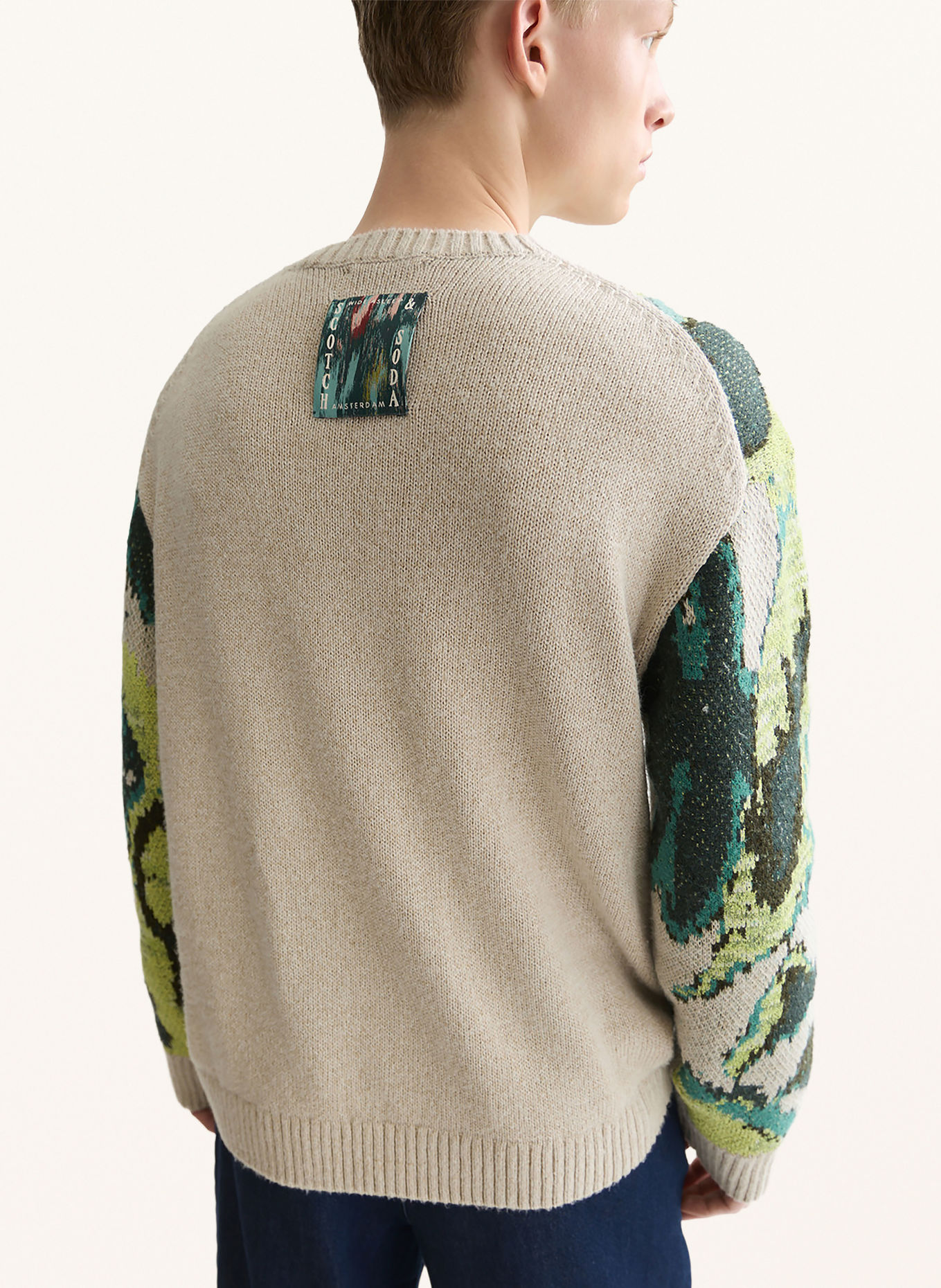 SCOTCH & SODA Pullover: CREME / DUNKELGRÜN / TÜRKIS
