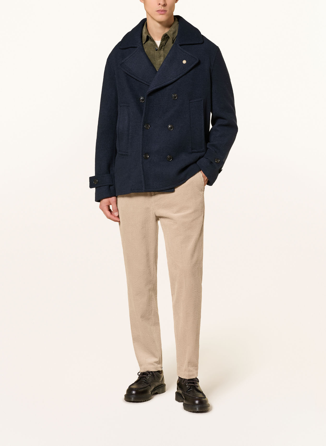 SCOTCH & SODA Slim-Fit Cord Pants: BEIGE