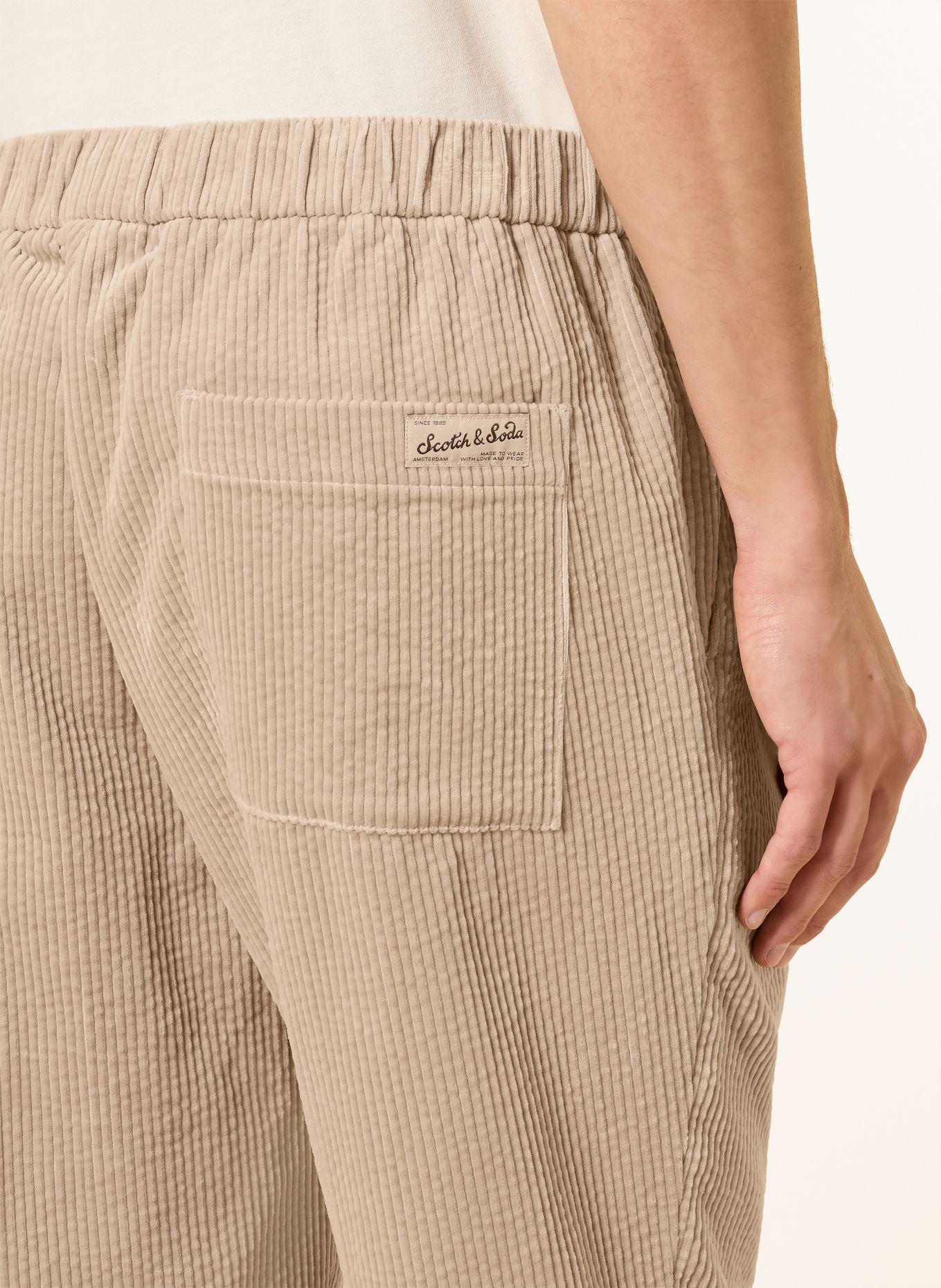 SCOTCH & SODA Slim-Fit Cord Pants: BEIGE
