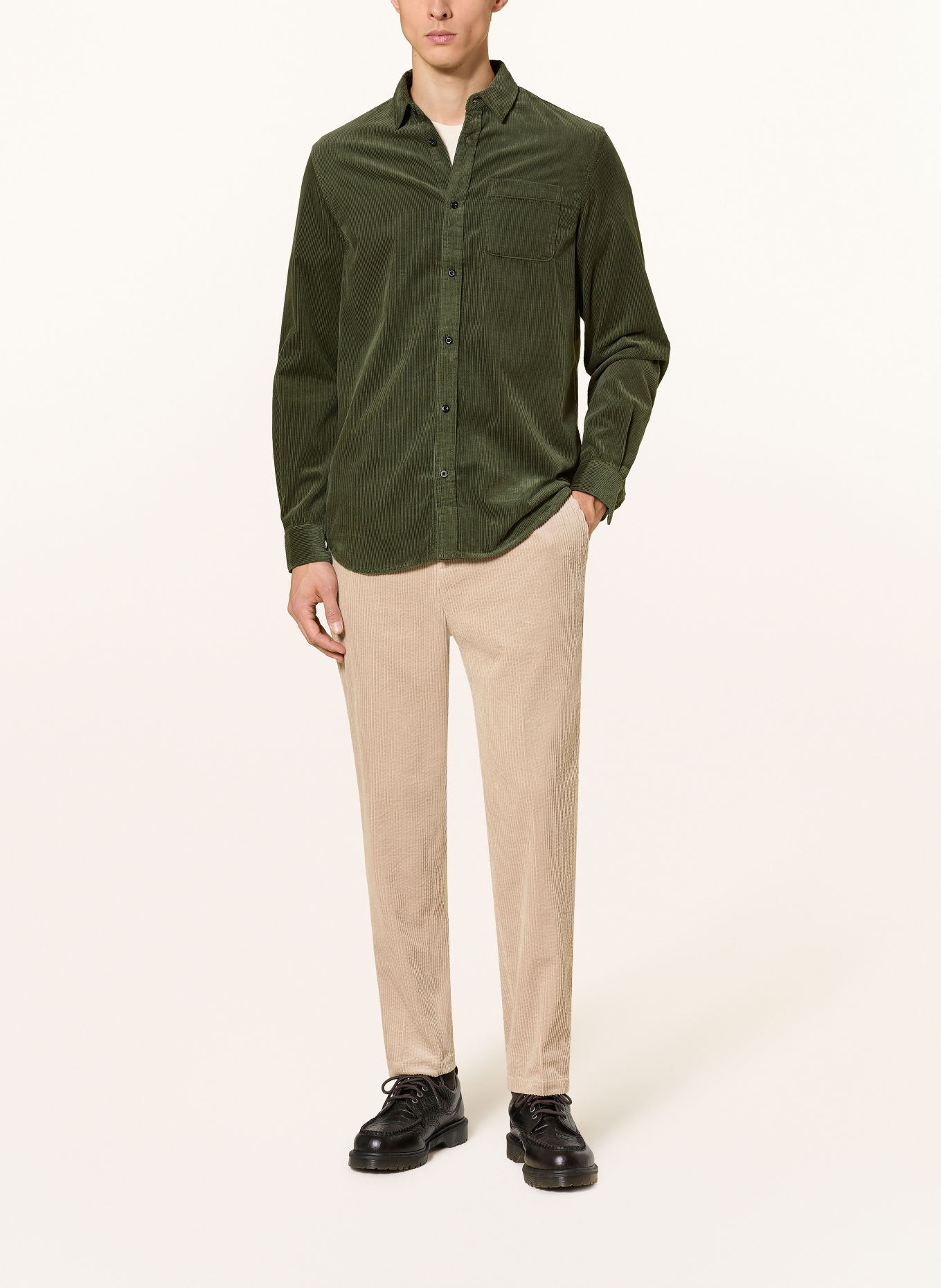 SCOTCH & SODA Cordoverhemd Regular Fit: KAKI