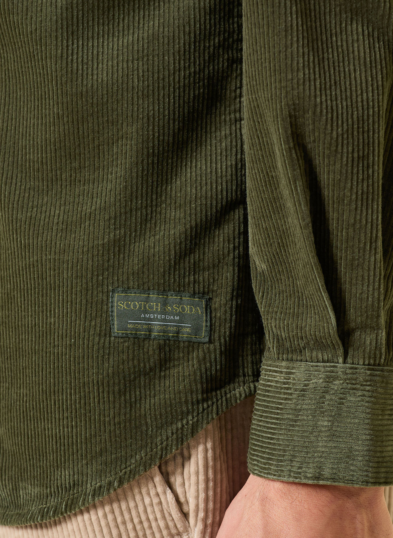 SCOTCH & SODA Cordoverhemd Regular Fit: KAKI