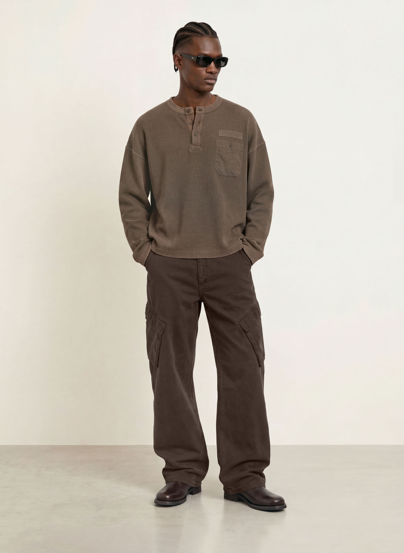 REPRESENT Cargo kalhoty Regular Fit: TMAVĚ HNĚDÁ
