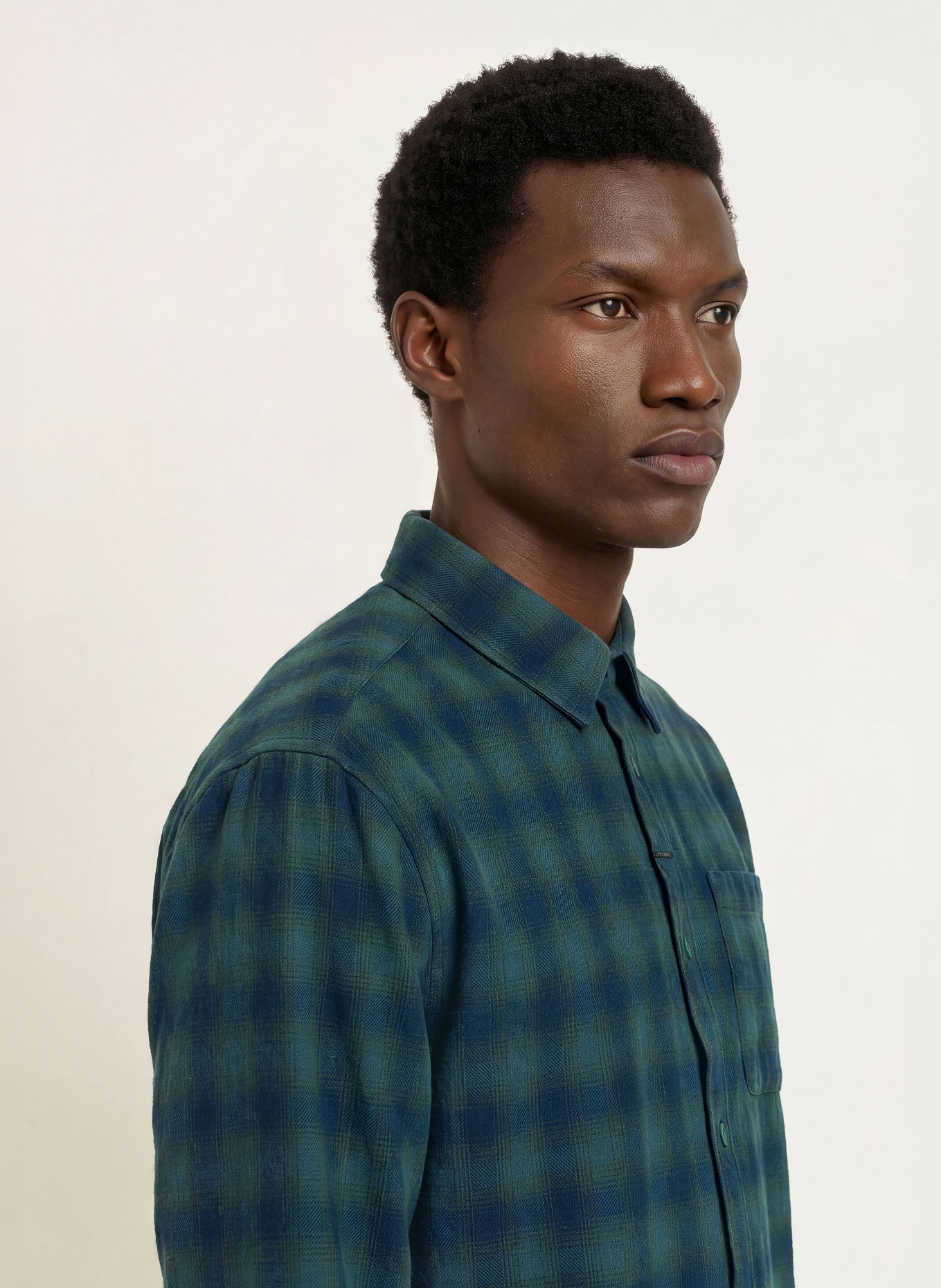 REPRESENT Chemise RESENT Comfort Fit: VERT / BLEU FONCÉ