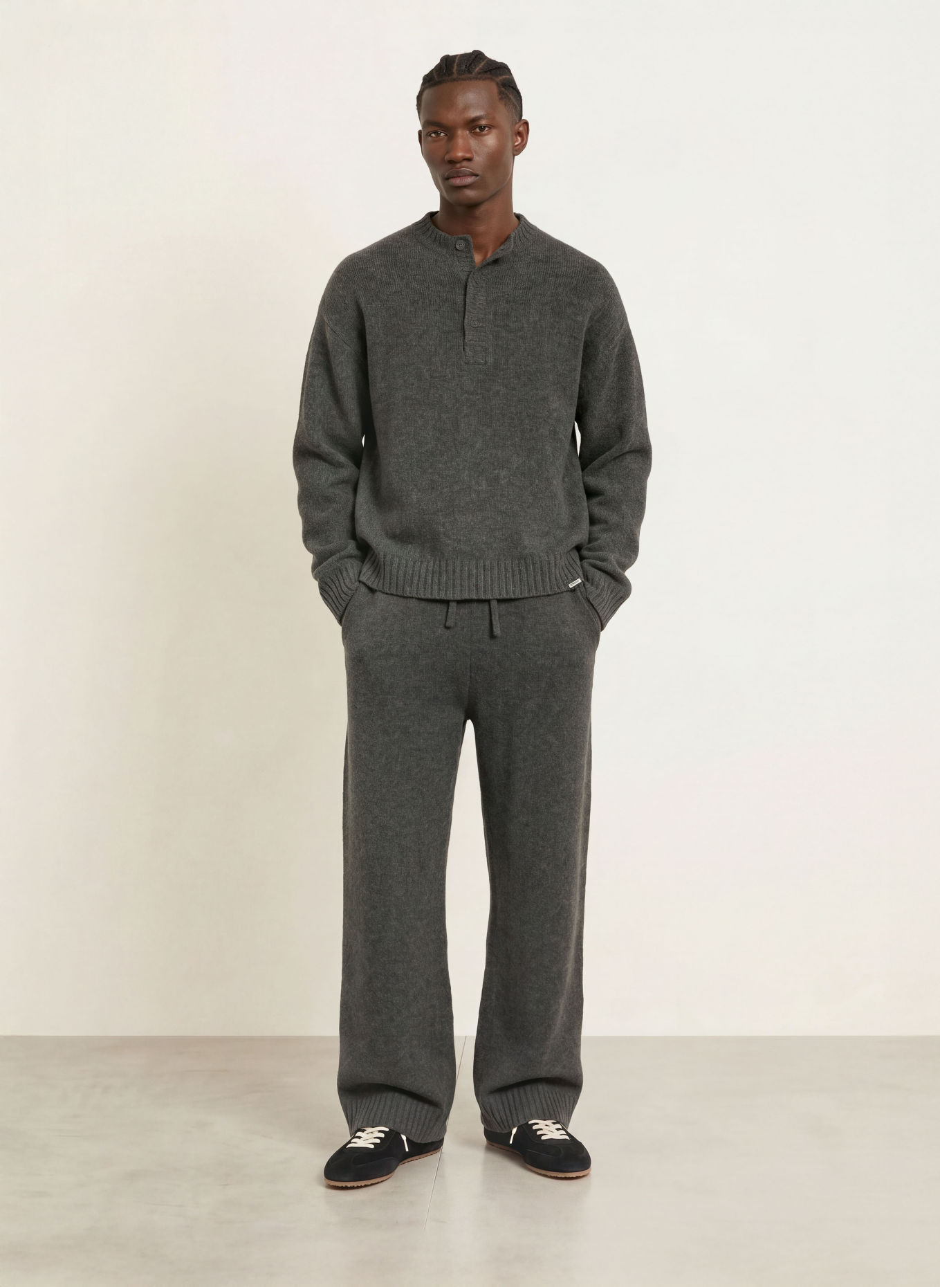 REPRESENT Gebreide broek RAMONE: GRIJS