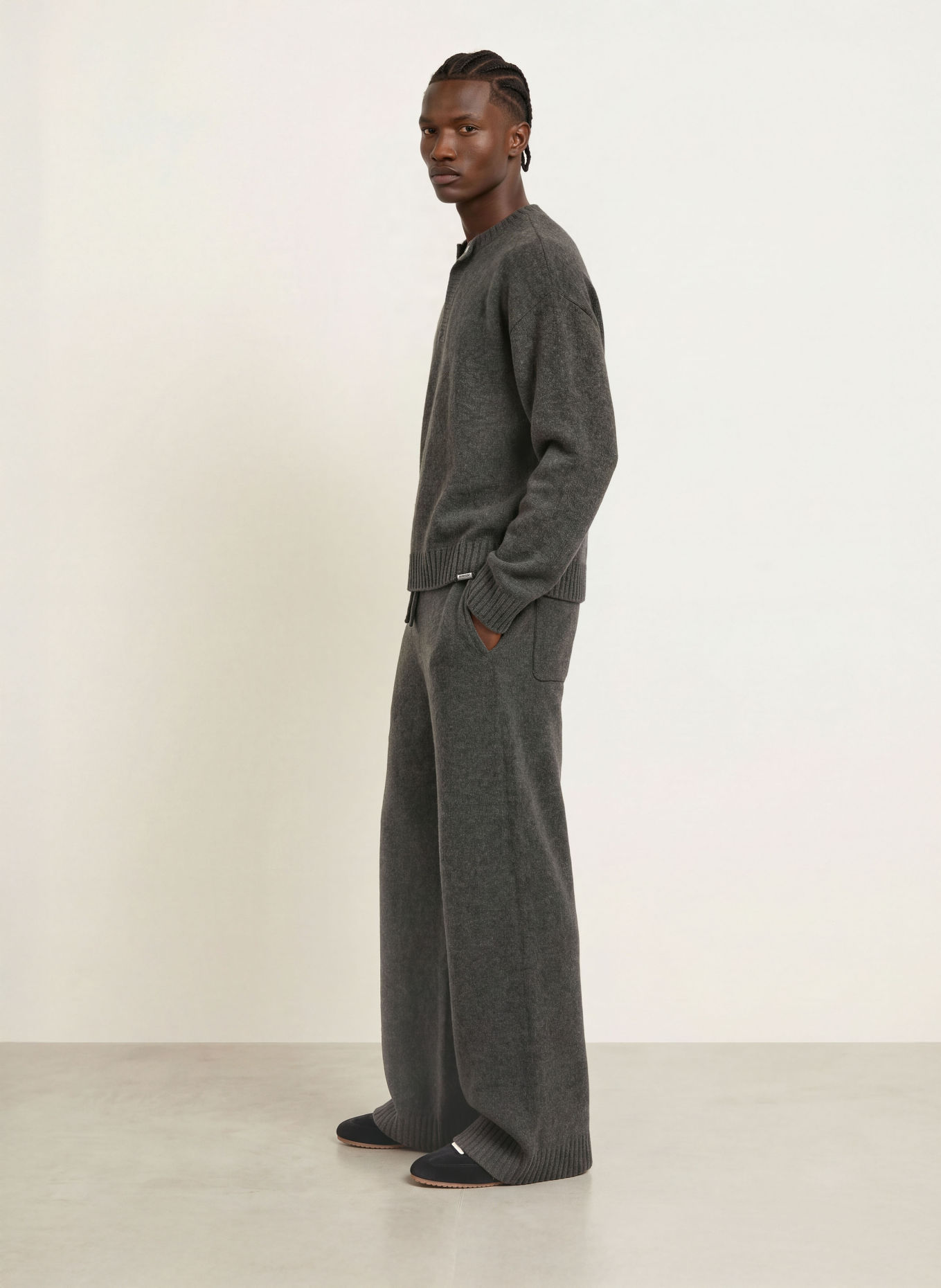 REPRESENT Gebreide broek RAMONE: GRIJS