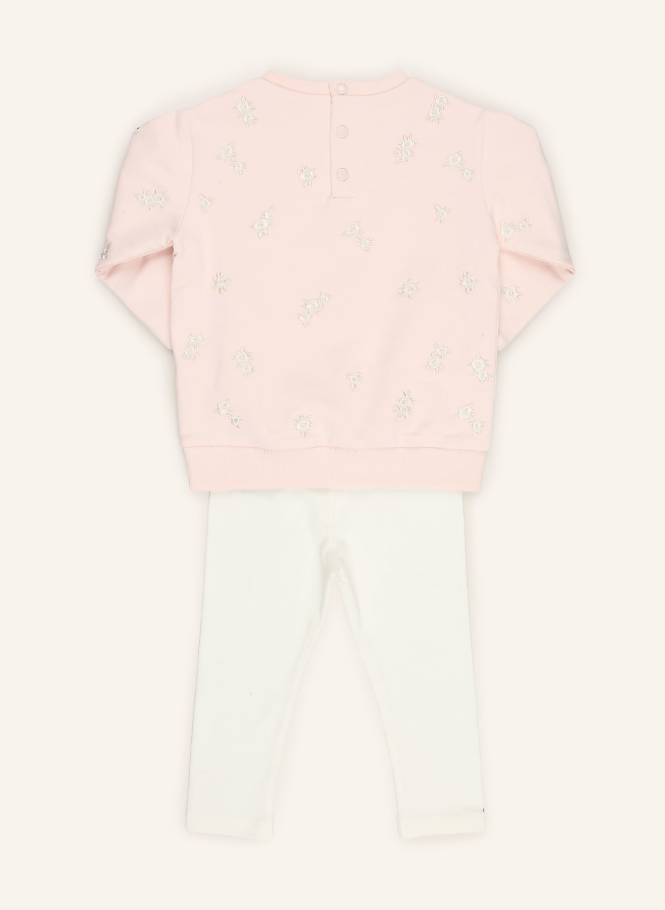 MONCLER enfant Set: Sweatshirt und Leggings: ROSÉ / CREME