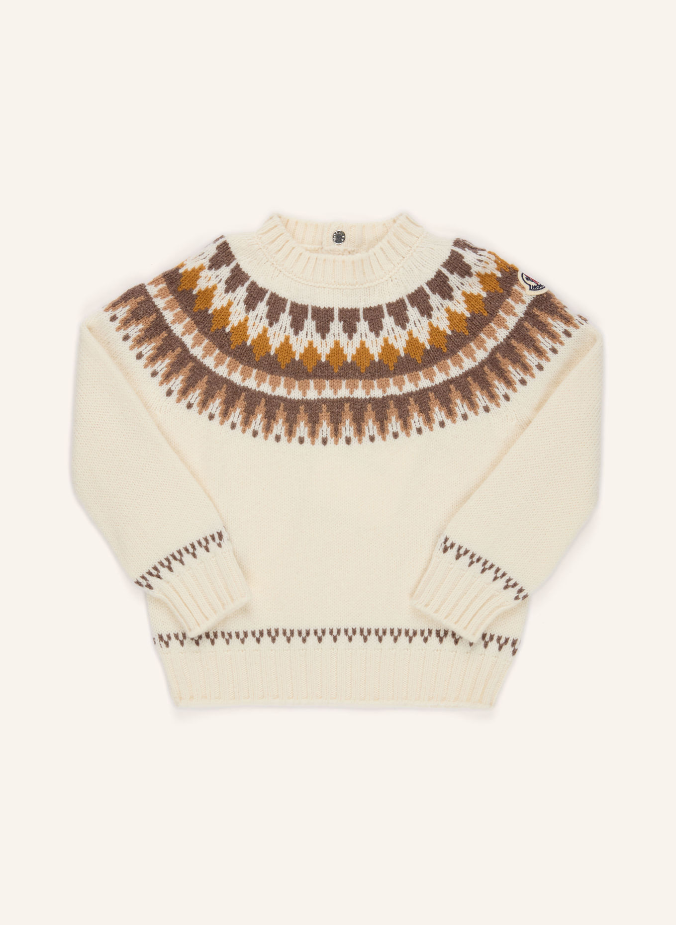 MONCLER enfant Trui: ECRU / COGNAC / MARRON FONCÉ