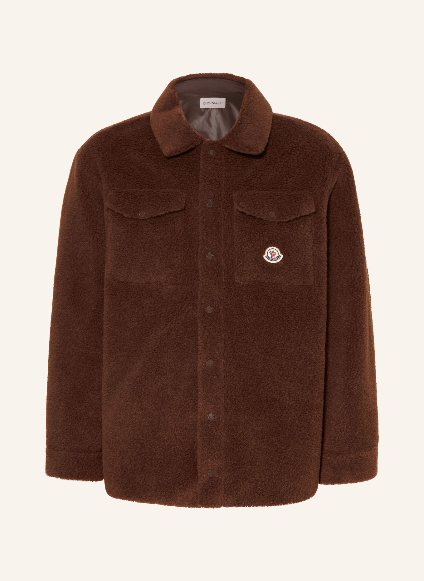 MONCLER enfant Teddyfell-Overshirt: DUNKELBRAUN
