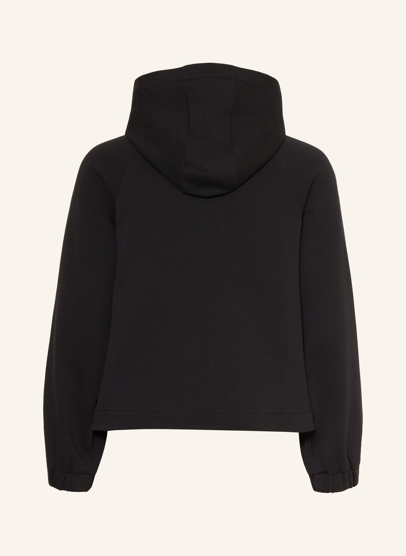 MONCLER enfant Sweatjacke mit Galonstreifen: SCHWARZ / CREME