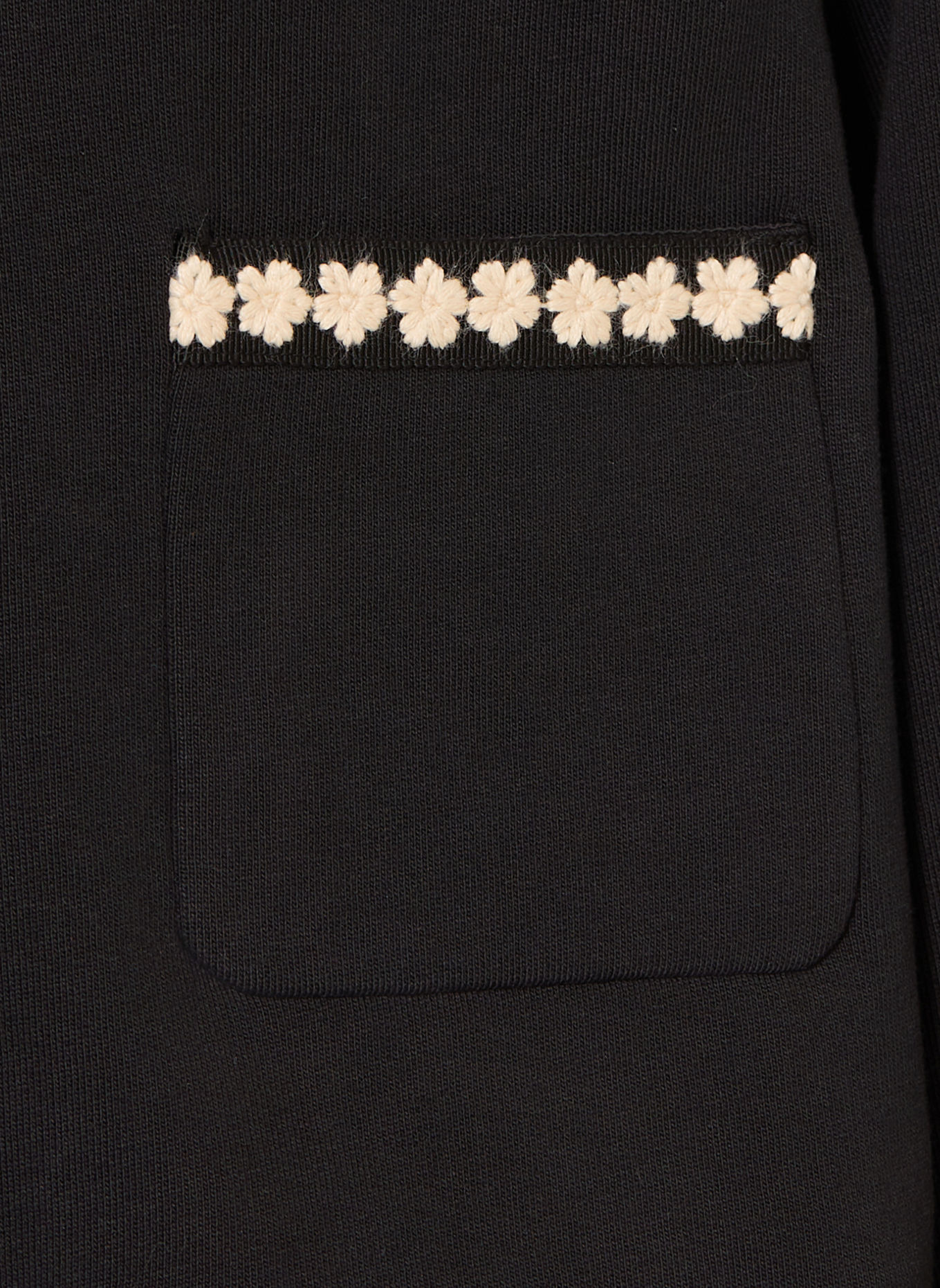 MONCLER enfant Sweatjacke mit Galonstreifen: SCHWARZ / CREME