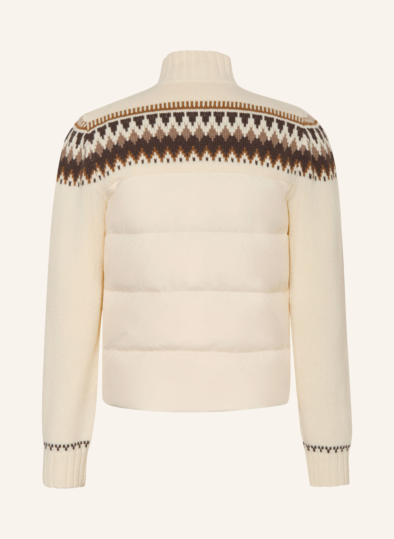 MONCLER enfant Quilted jacket in a mix of materials: CREAM / BROWN / TAUPE