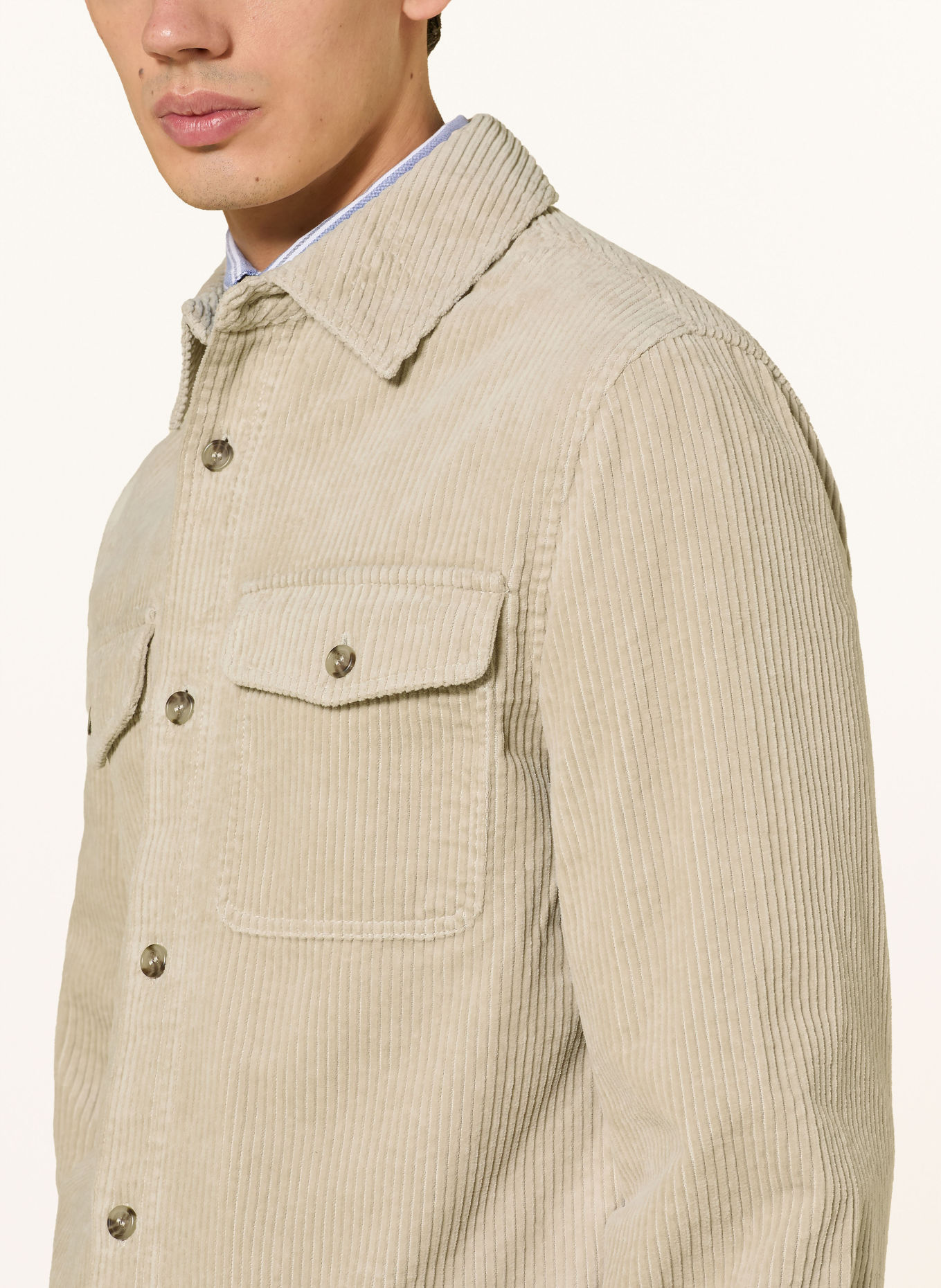 GANT Corduroy Overshirt: BEIGE
