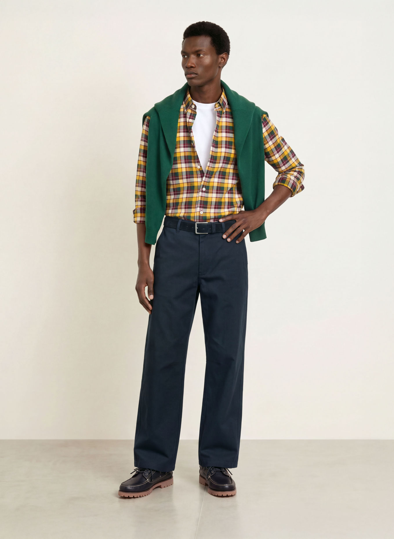 GANT Chemise coupe classique: GROEN / ROUGE FONCÉ / JAUNE