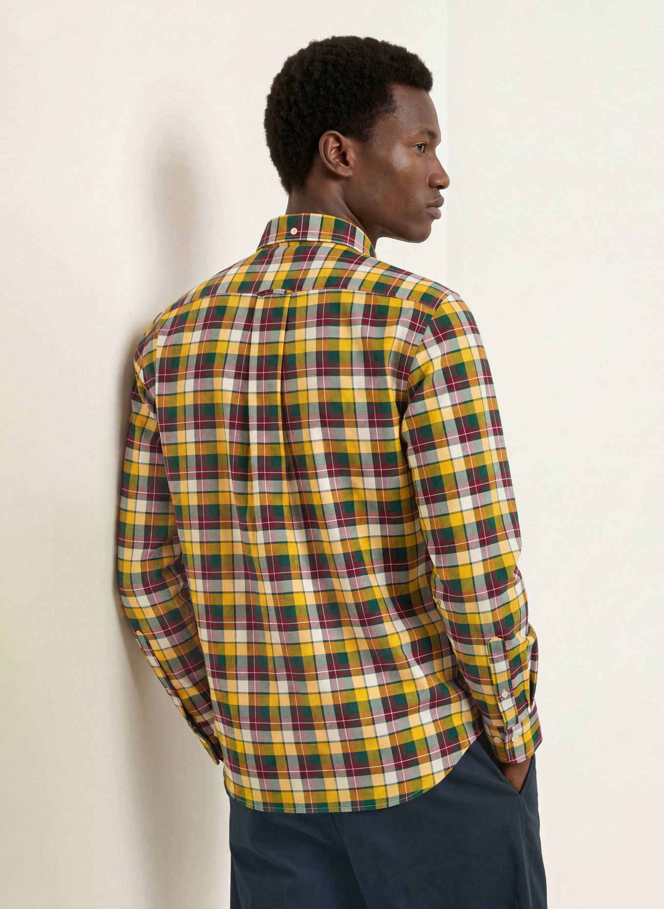 GANT Chemise coupe classique: GROEN / ROUGE FONCÉ / JAUNE