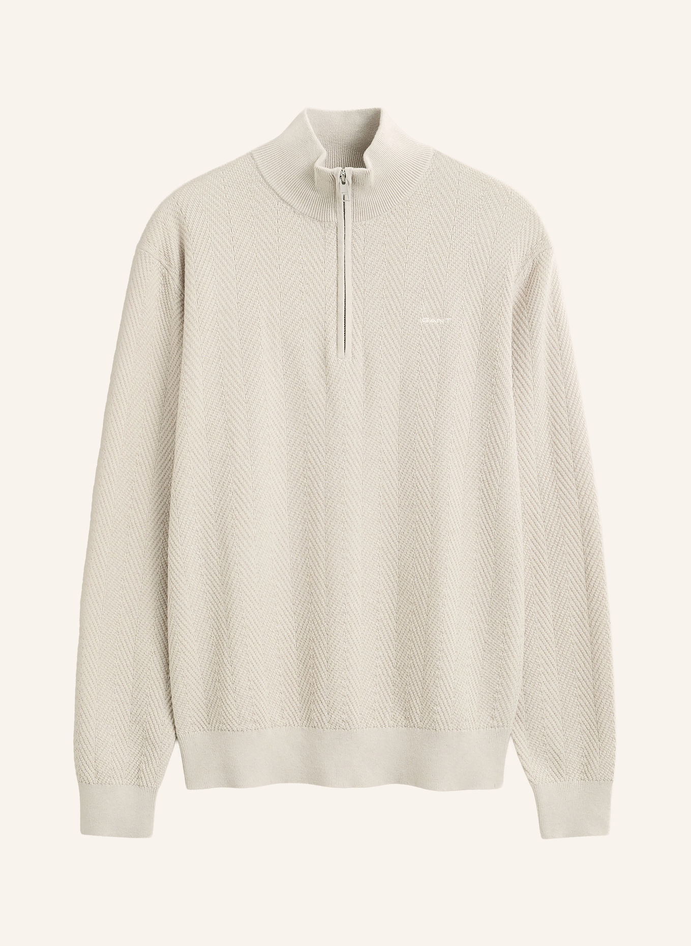 Gant Half-zip sweater: BEIGE