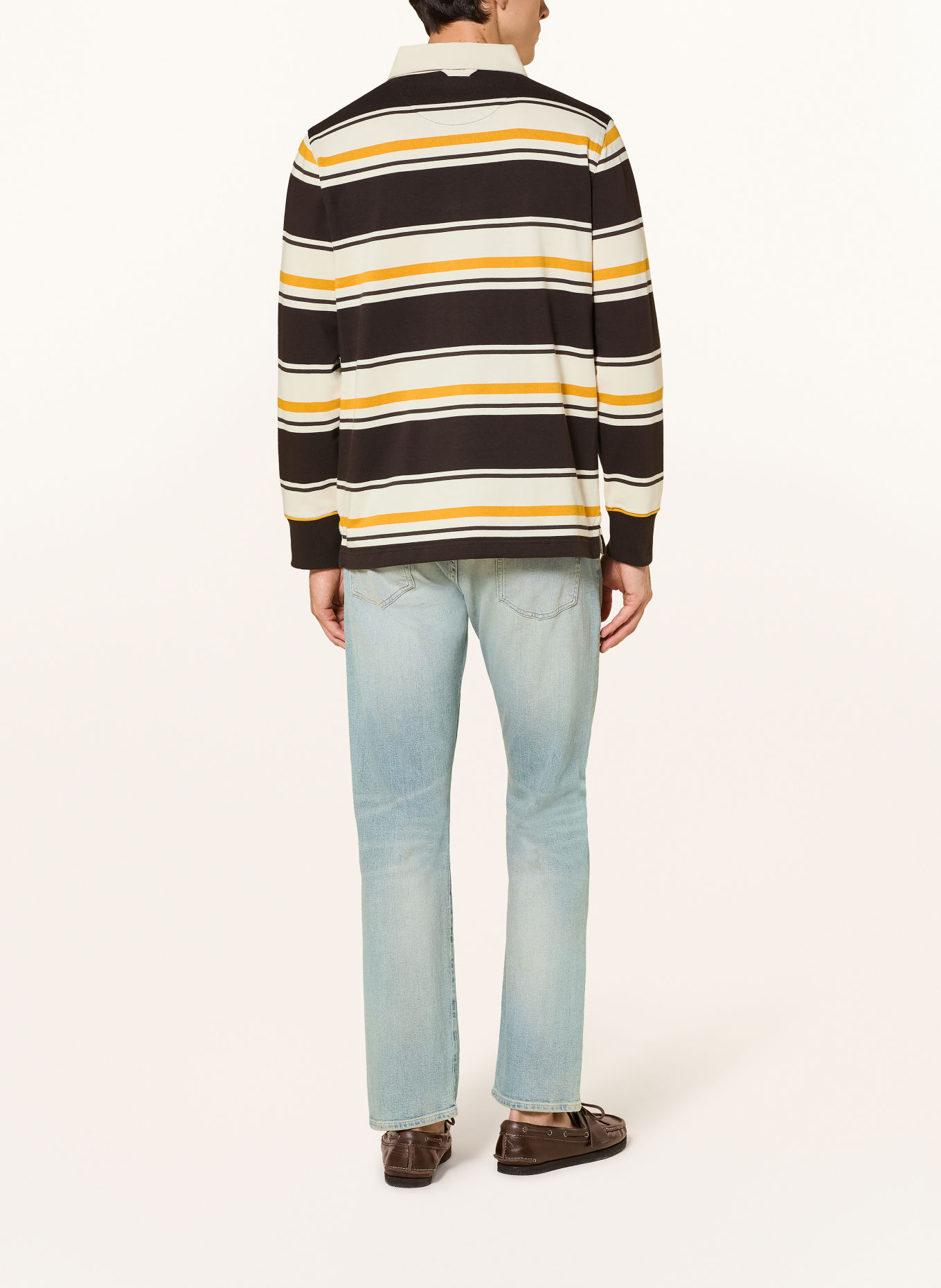 GANT Rugbyshirt: DUNKELBRAUN / ECRU / DUNKELGELB