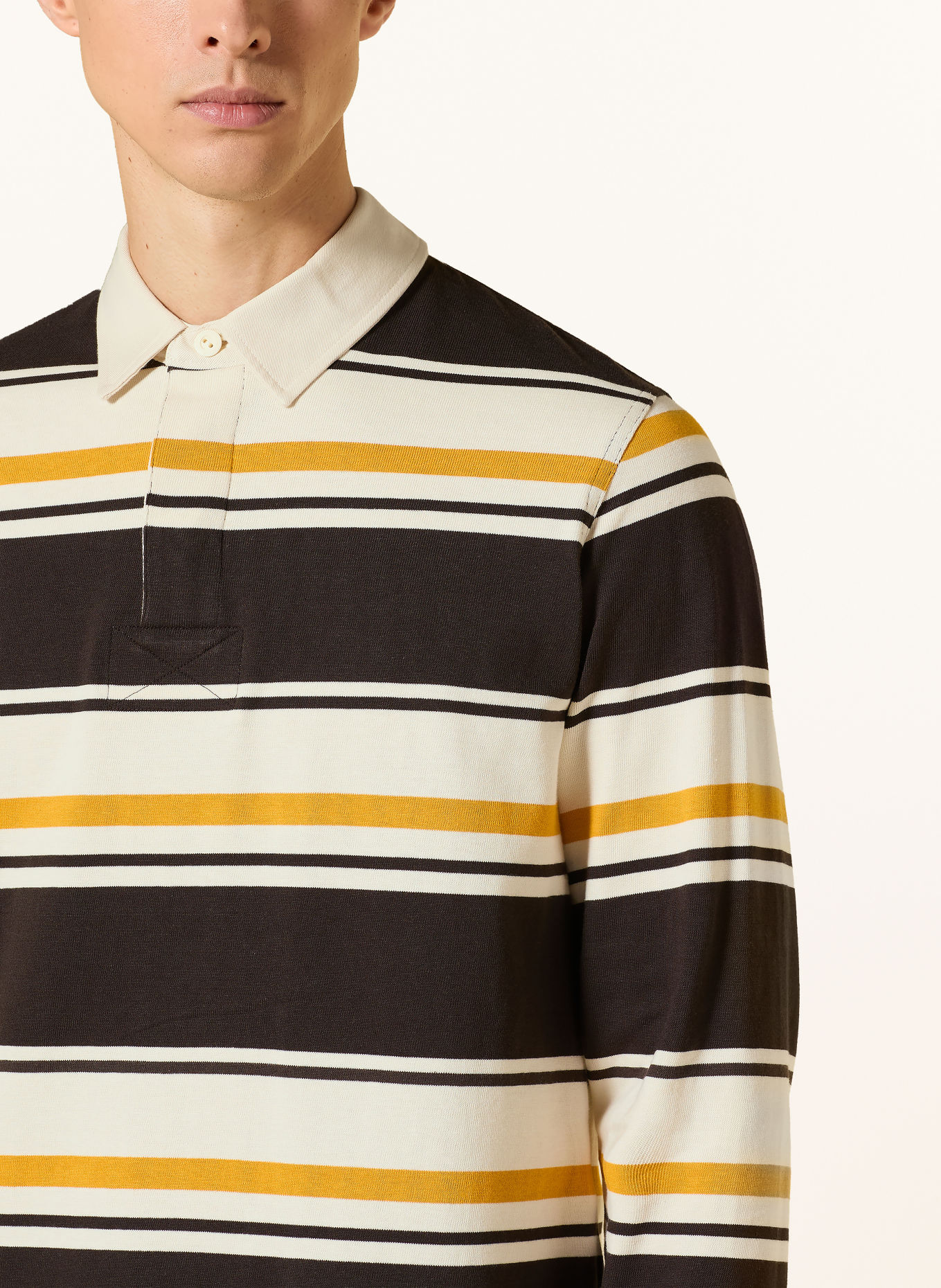 GANT Rugbyshirt: DUNKELBRAUN / ECRU / DUNKELGELB