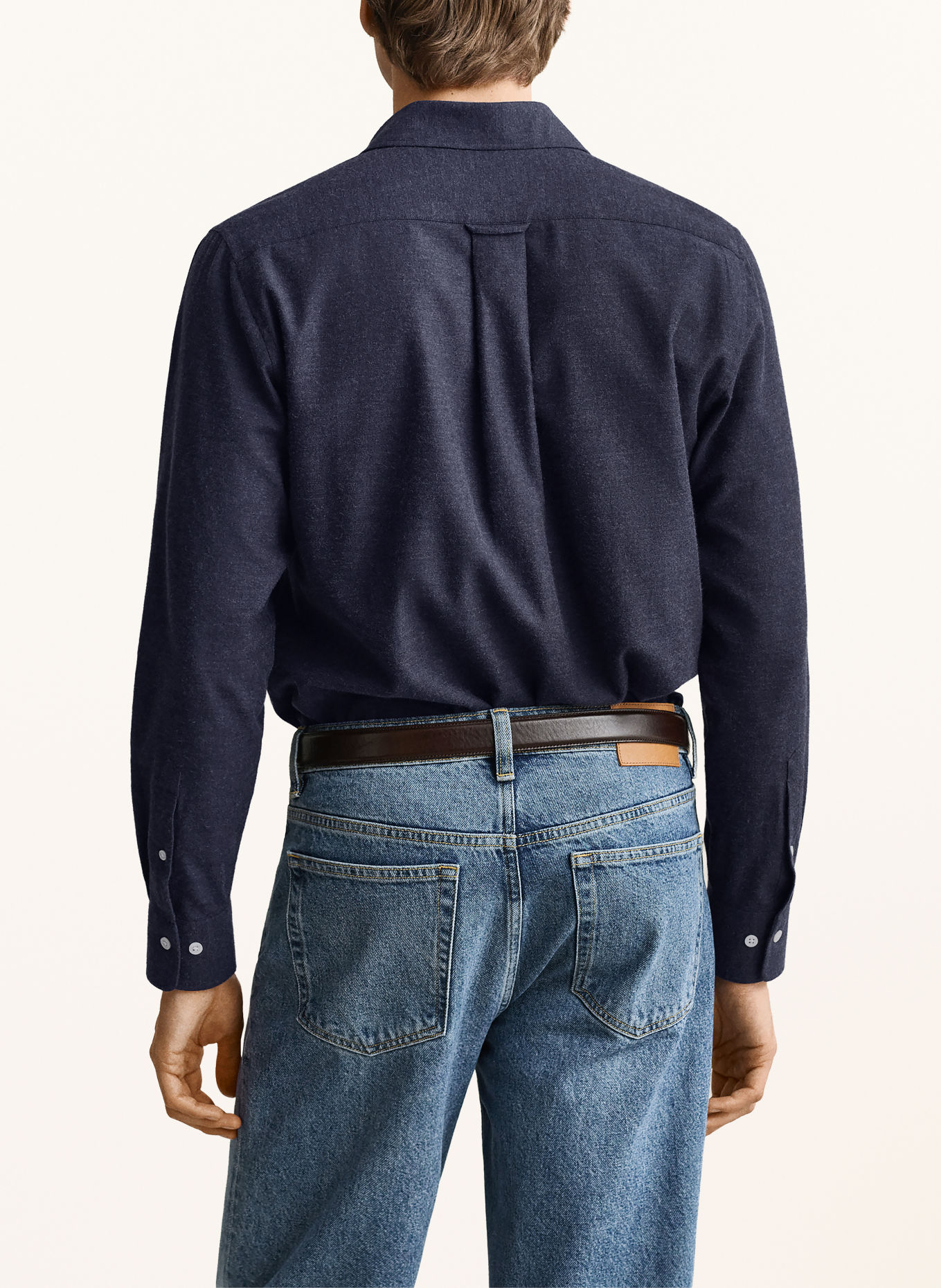 GANT Regular-fit flannel shirt: DARK BLUE