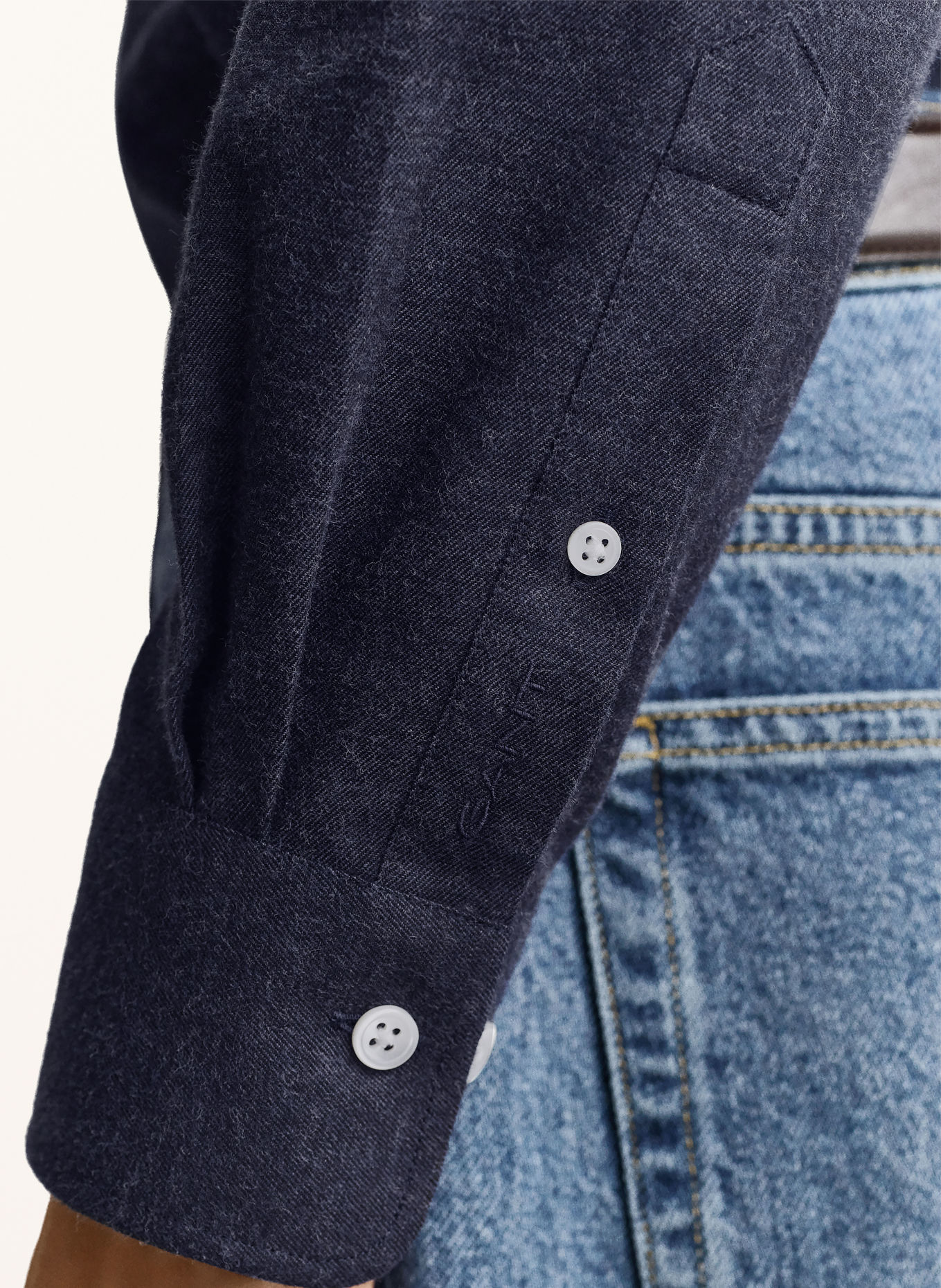 GANT Regular-fit flannel shirt: DARK BLUE