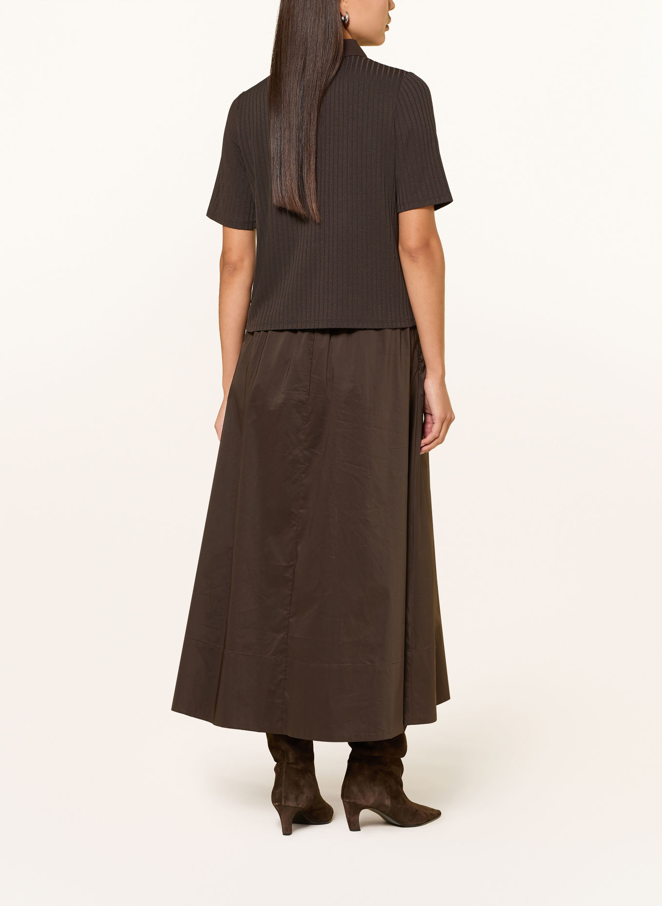 comma Gebreid poloshirt: MARRON FONCÉ