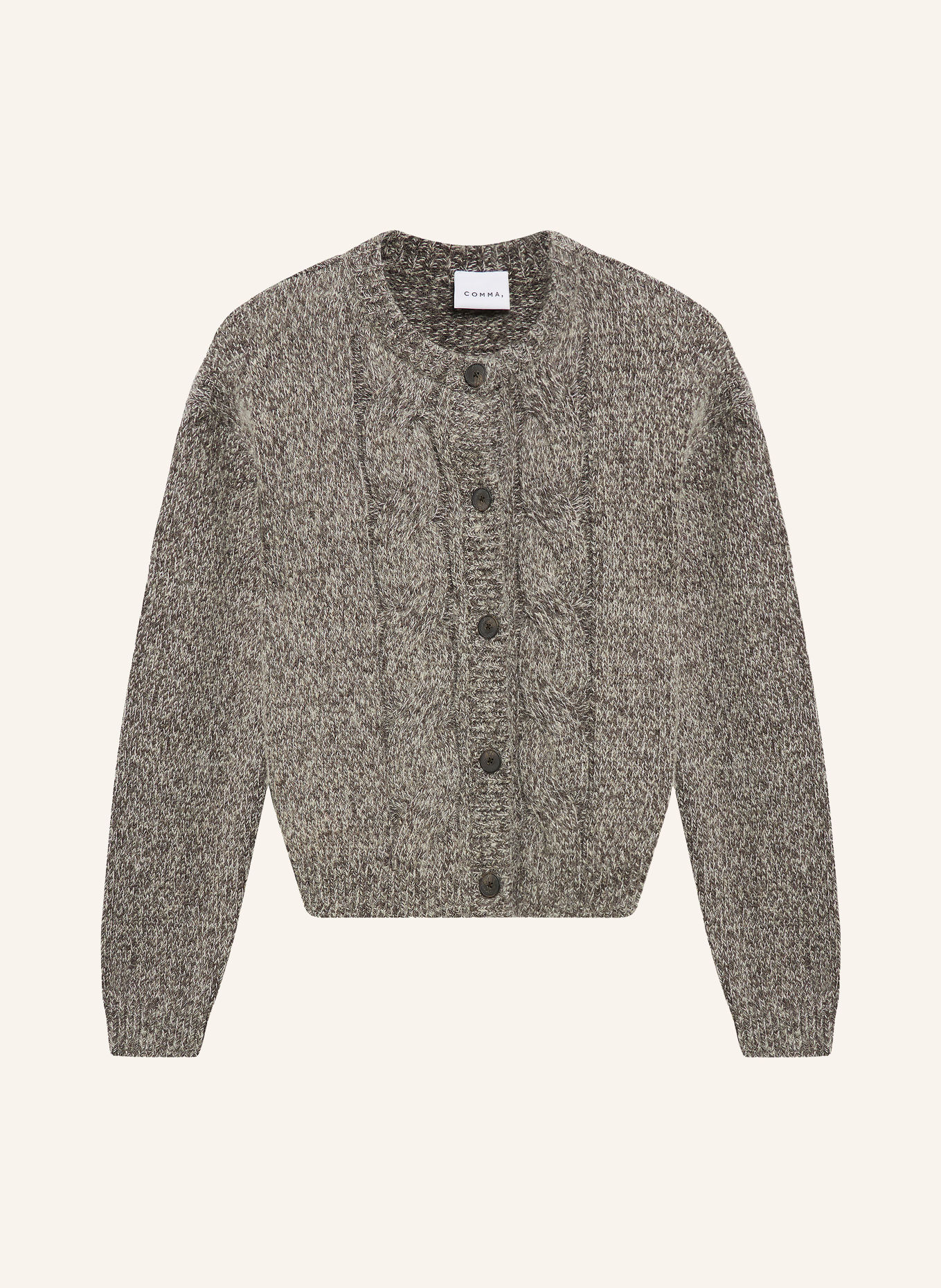 comma Cardigan: DARK GRAY / LIGHT GRAY