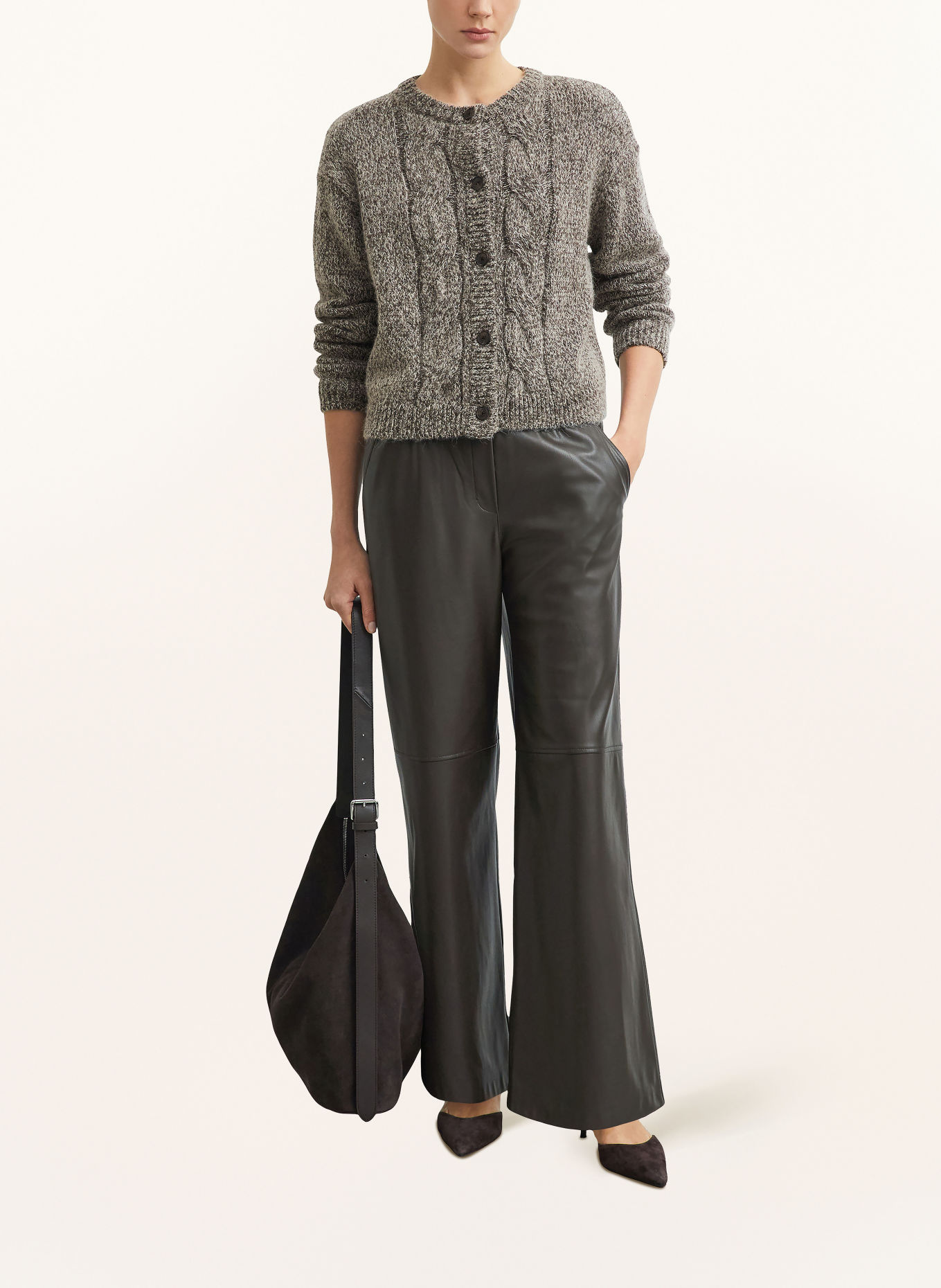comma Cardigan: DARK GRAY / LIGHT GRAY