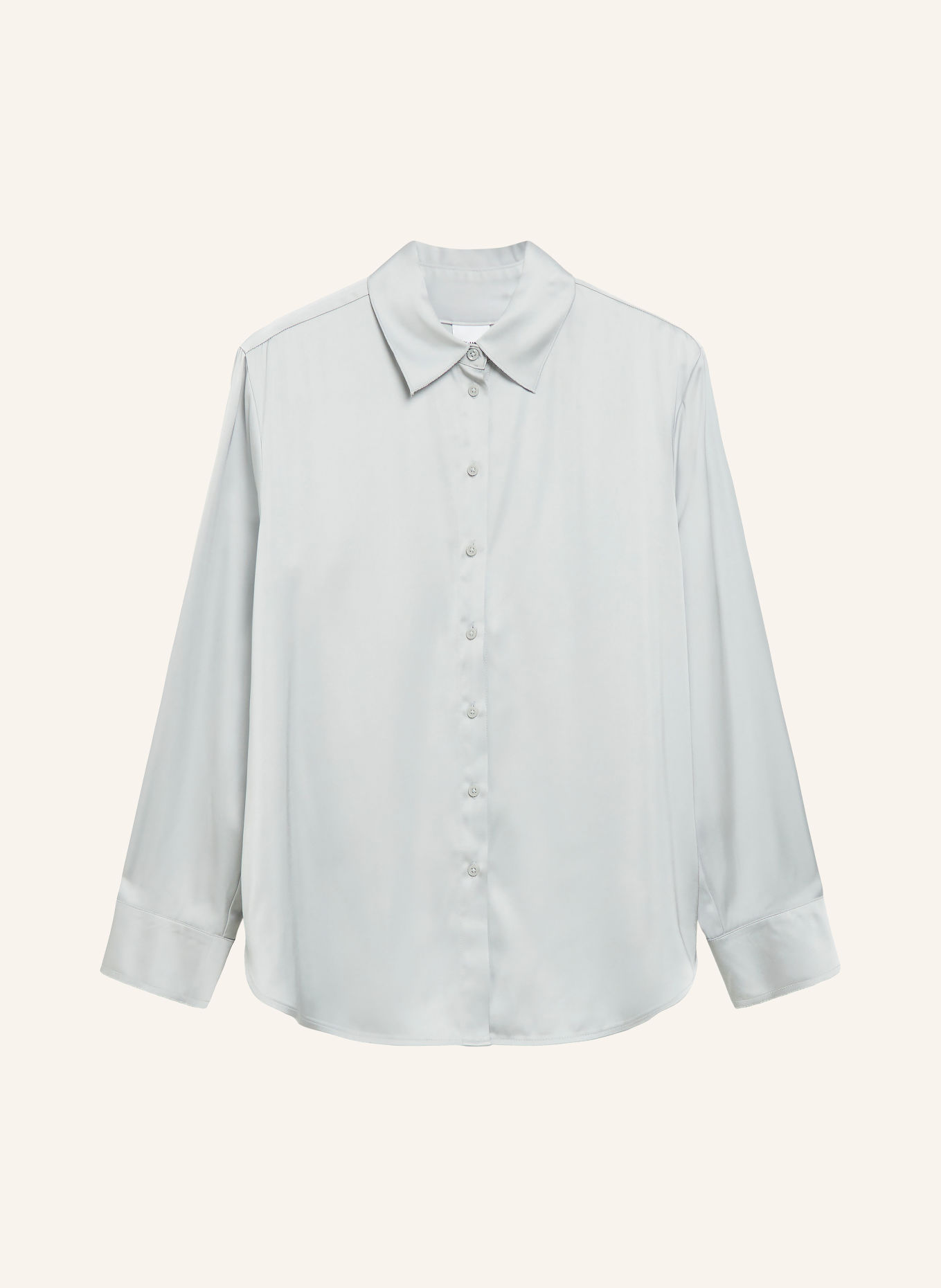 comma Satin shirt blouse: BLUE GRAY