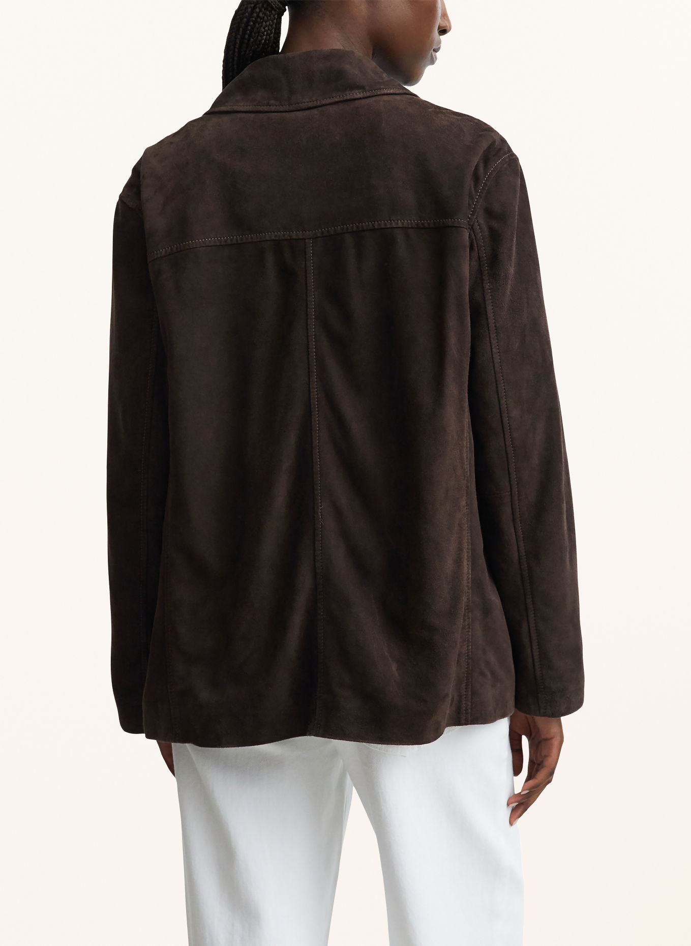 comma Leren jas: MARRON FONCÉ