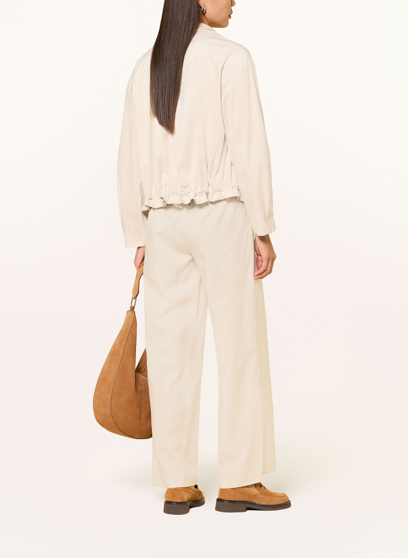 s.Oliver BLACK LABEL Wide-leg trousers: BEIGE