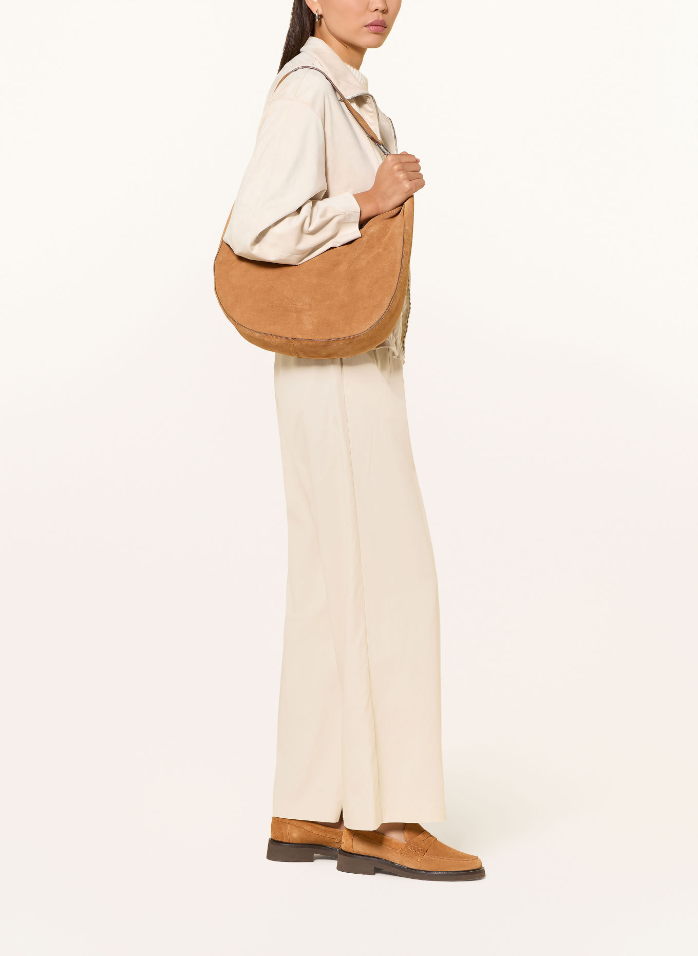 s.Oliver BLACK LABEL Wide-leg trousers: BEIGE