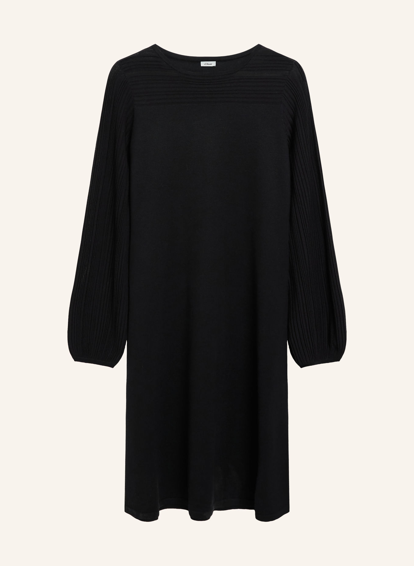 s.Oliver BLACK LABEL Rochie tricotată din materiale combinate: NEGRU