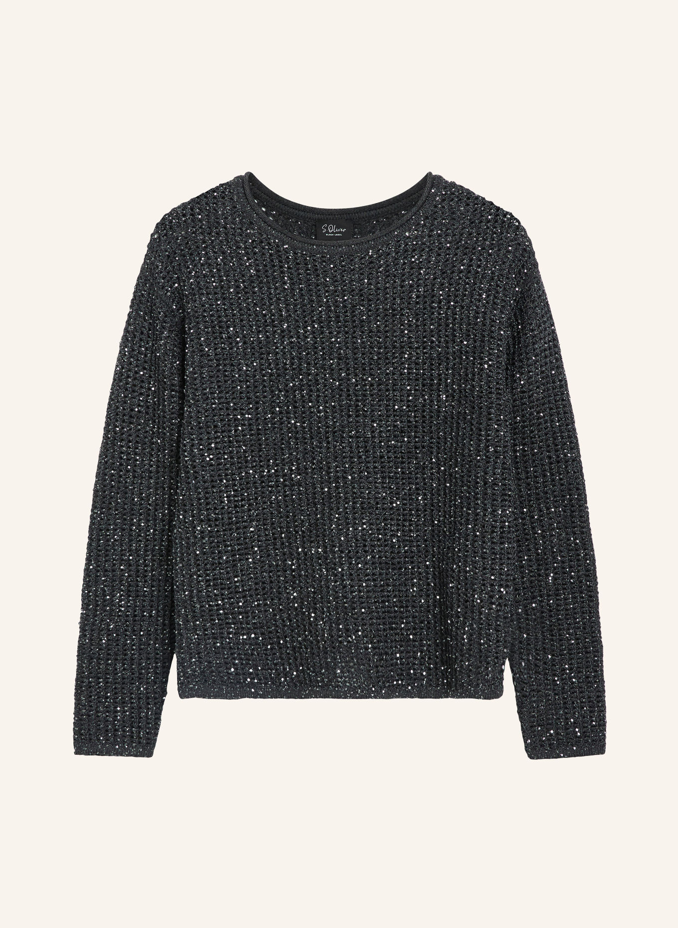 s.Oliver BLACK LABEL Trui met pailletten: DONKERGRIJS