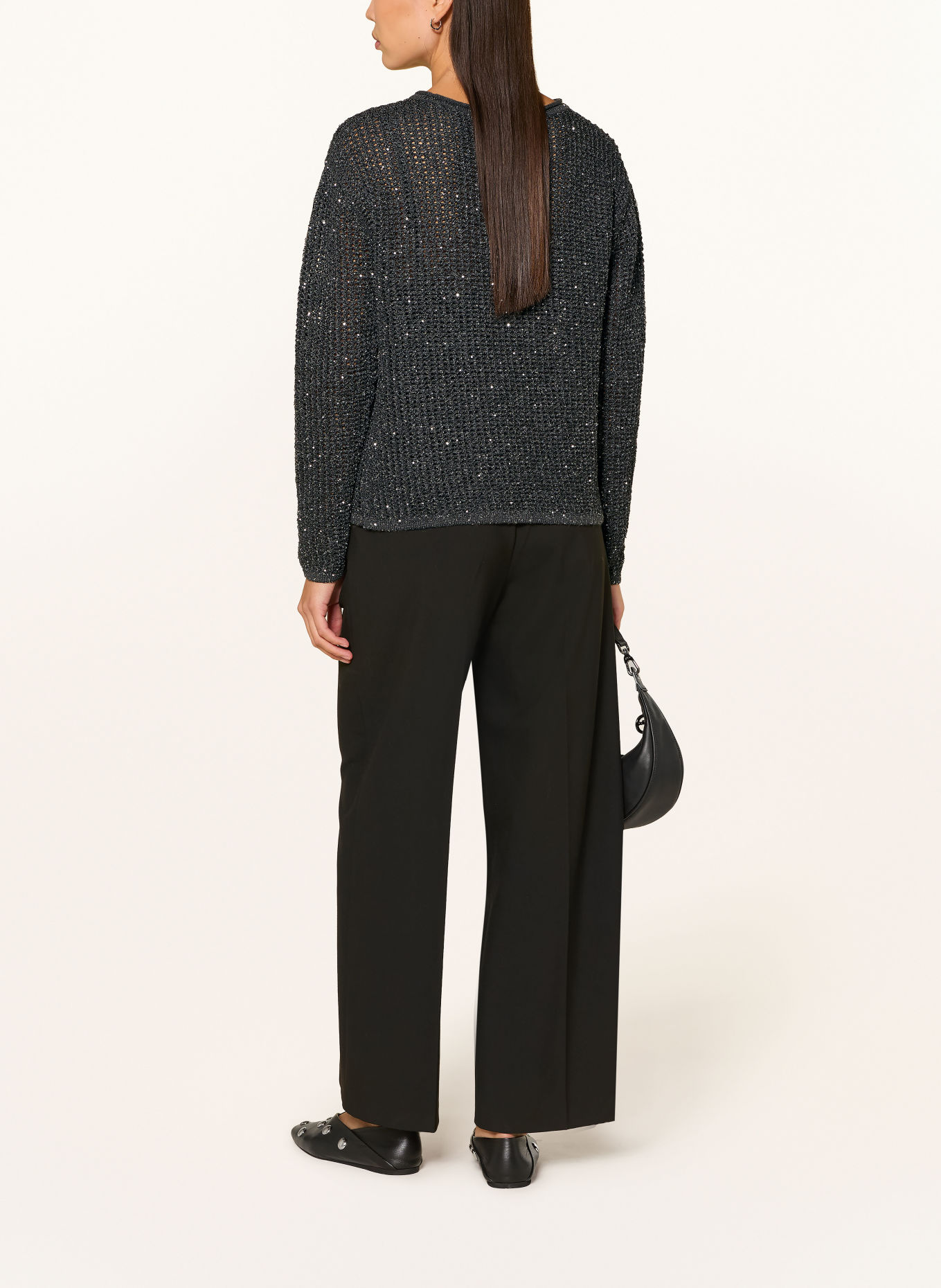 s.Oliver BLACK LABEL Trui met pailletten: DONKERGRIJS
