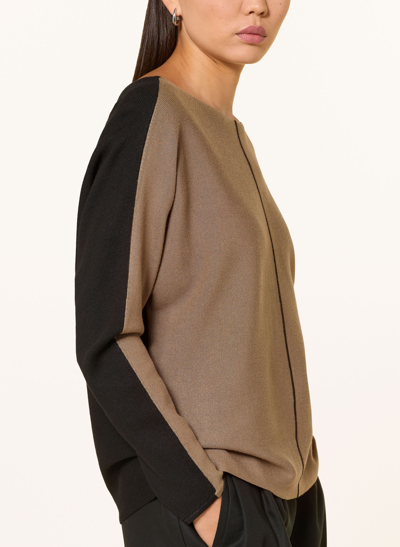 s.Oliver BLACK LABEL Alpaca Sweater: LIGHT BROWN / BLACK