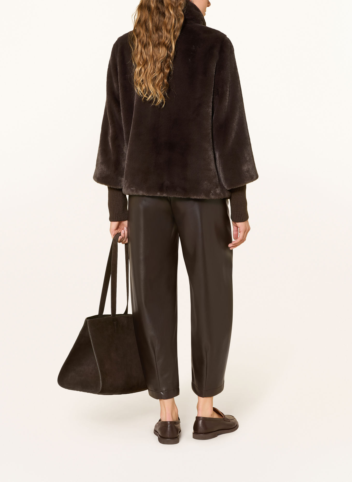 s.Oliver BLACK LABEL Kunstfell-Jacke: DUNKELBRAUN