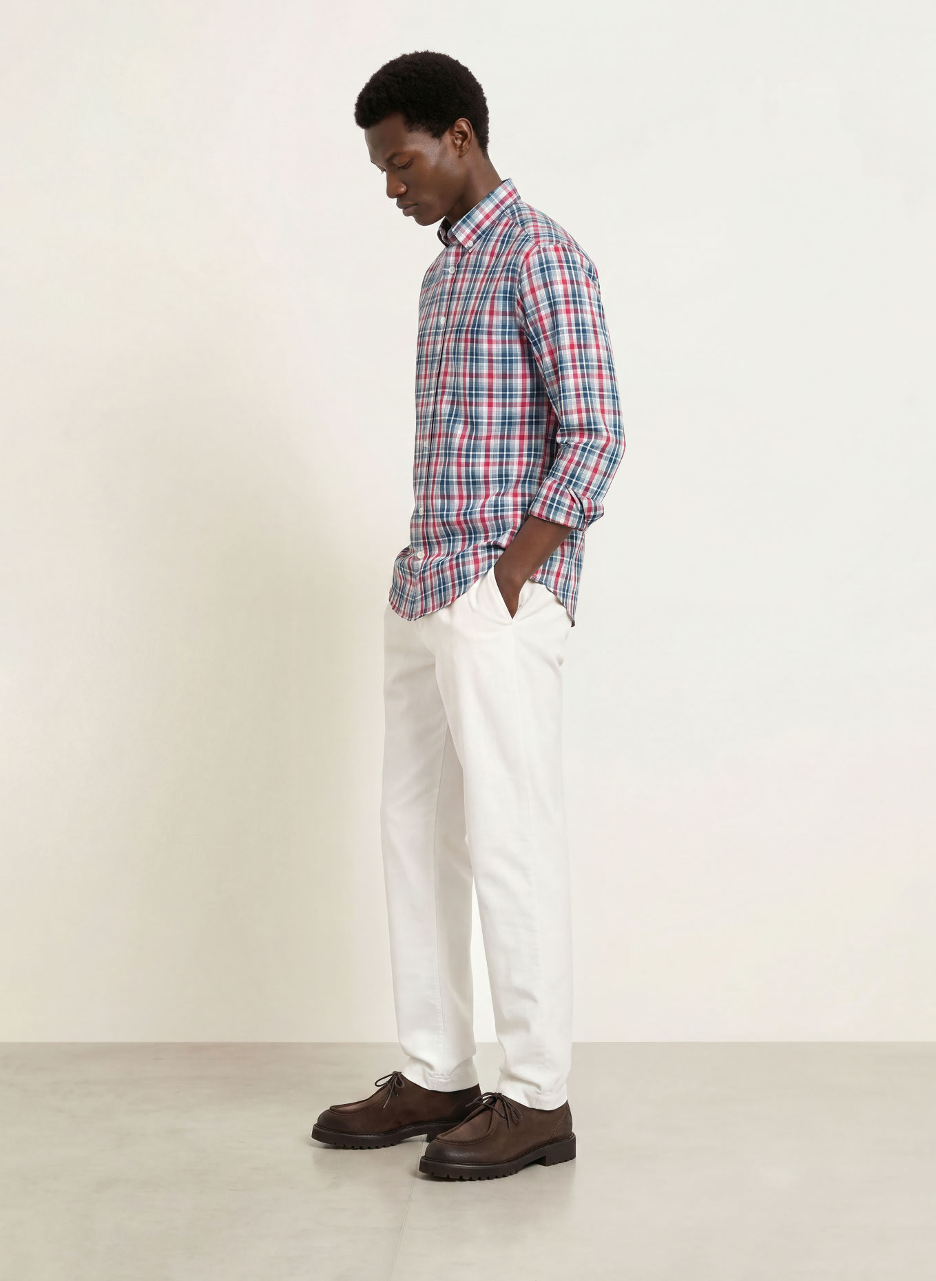 FYNCH-HATTON Hemd Regular Fit: FUCHSIA / PETROL / DUNKELBLAU