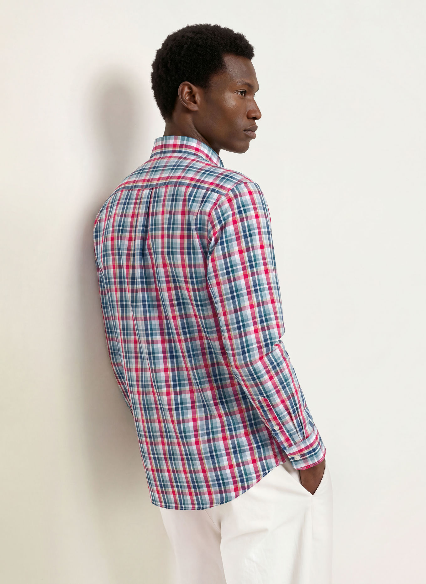 FYNCH-HATTON Hemd Regular Fit: FUCHSIA / PETROL / DUNKELBLAU