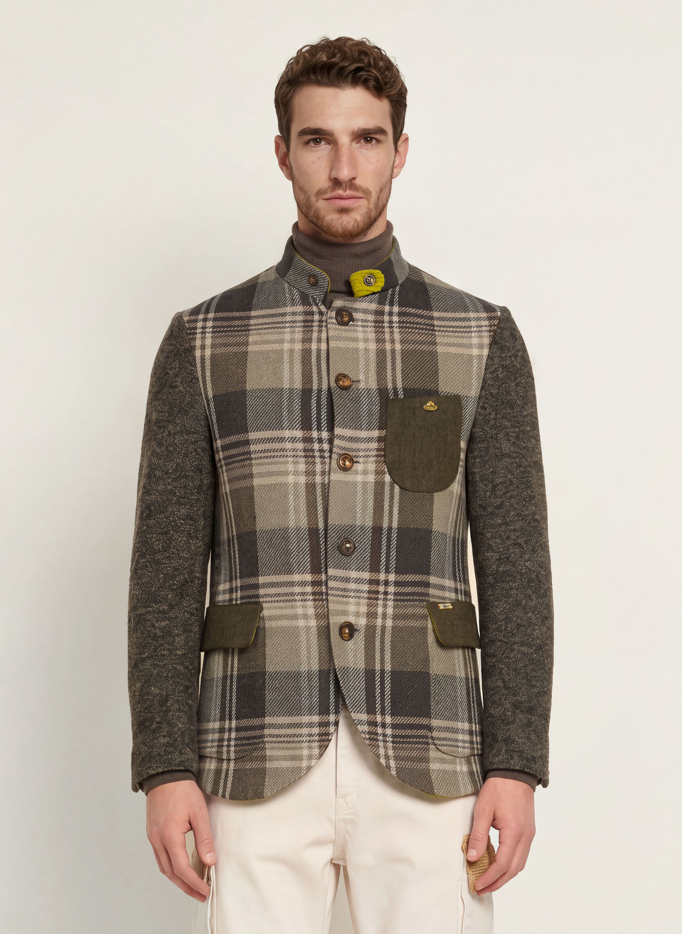 Luis Trenker Janker LUSANDRO: MØRKEBRUN / BEIGE / KHAKI