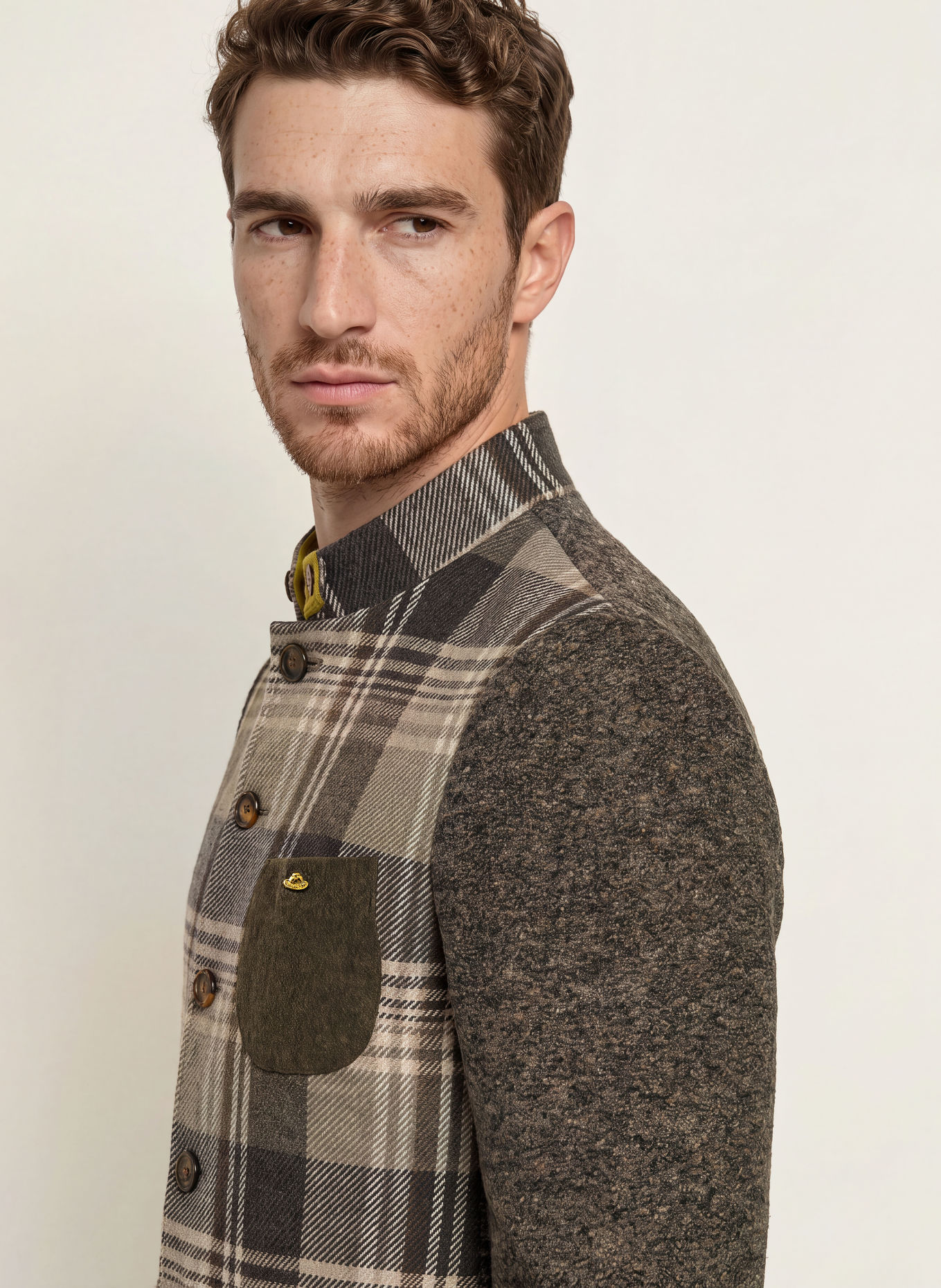 Luis Trenker Janker LUSANDRO: MØRKEBRUN / BEIGE / KHAKI