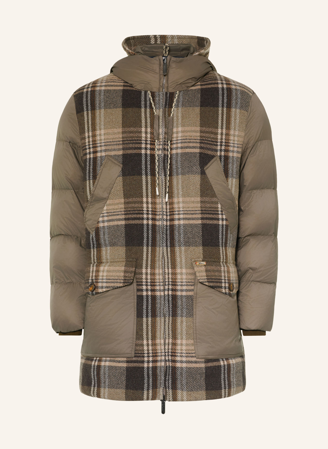 Luis Trenker Steppmantel LUDOVICCO im Materialmix: KHAKI / DUNKELBRAUN