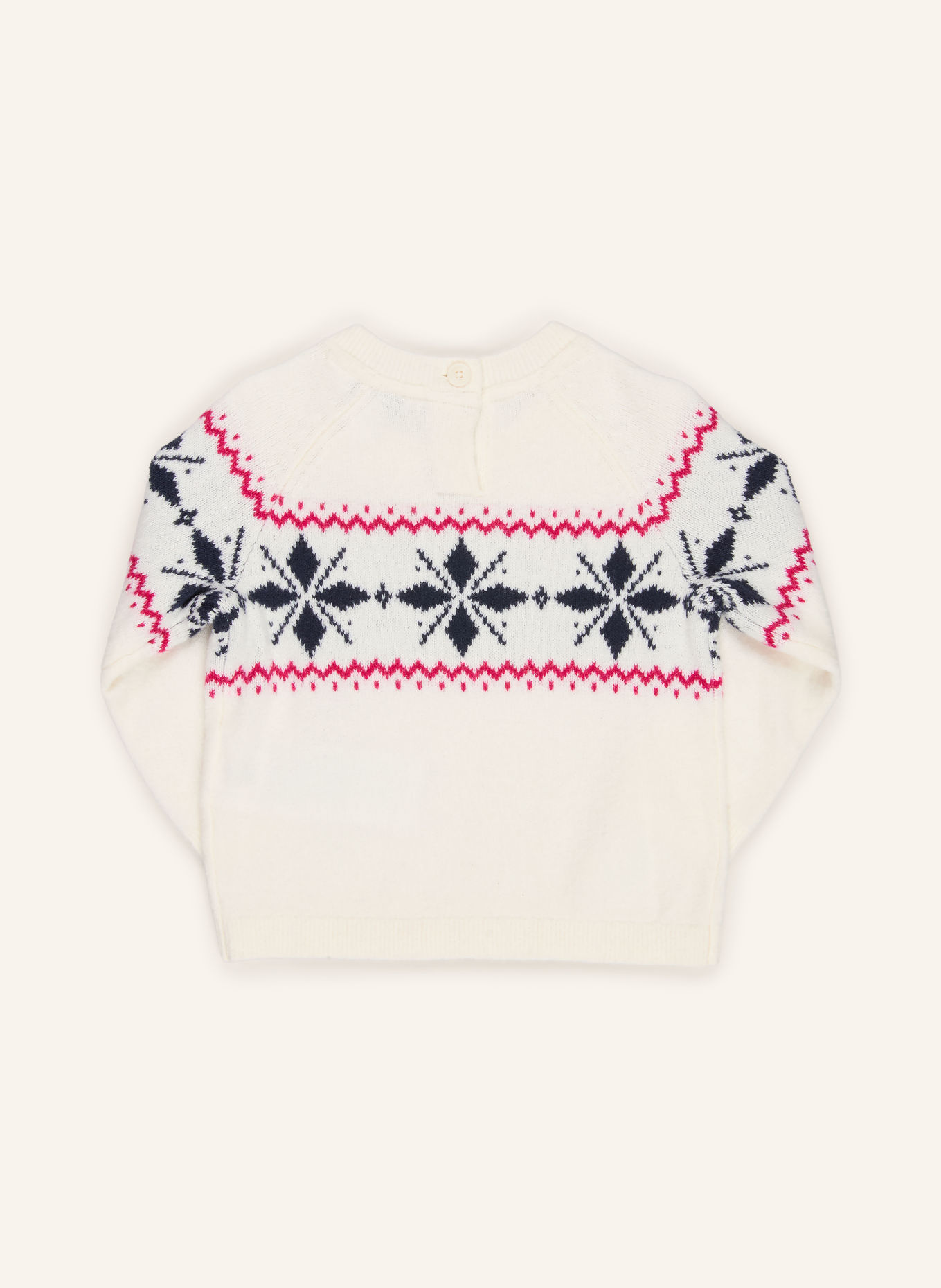 TOMMY HILFIGER Ensemble : Bonnet et Pull: BLANC / FUCHSIA / BLEU FONCÉ