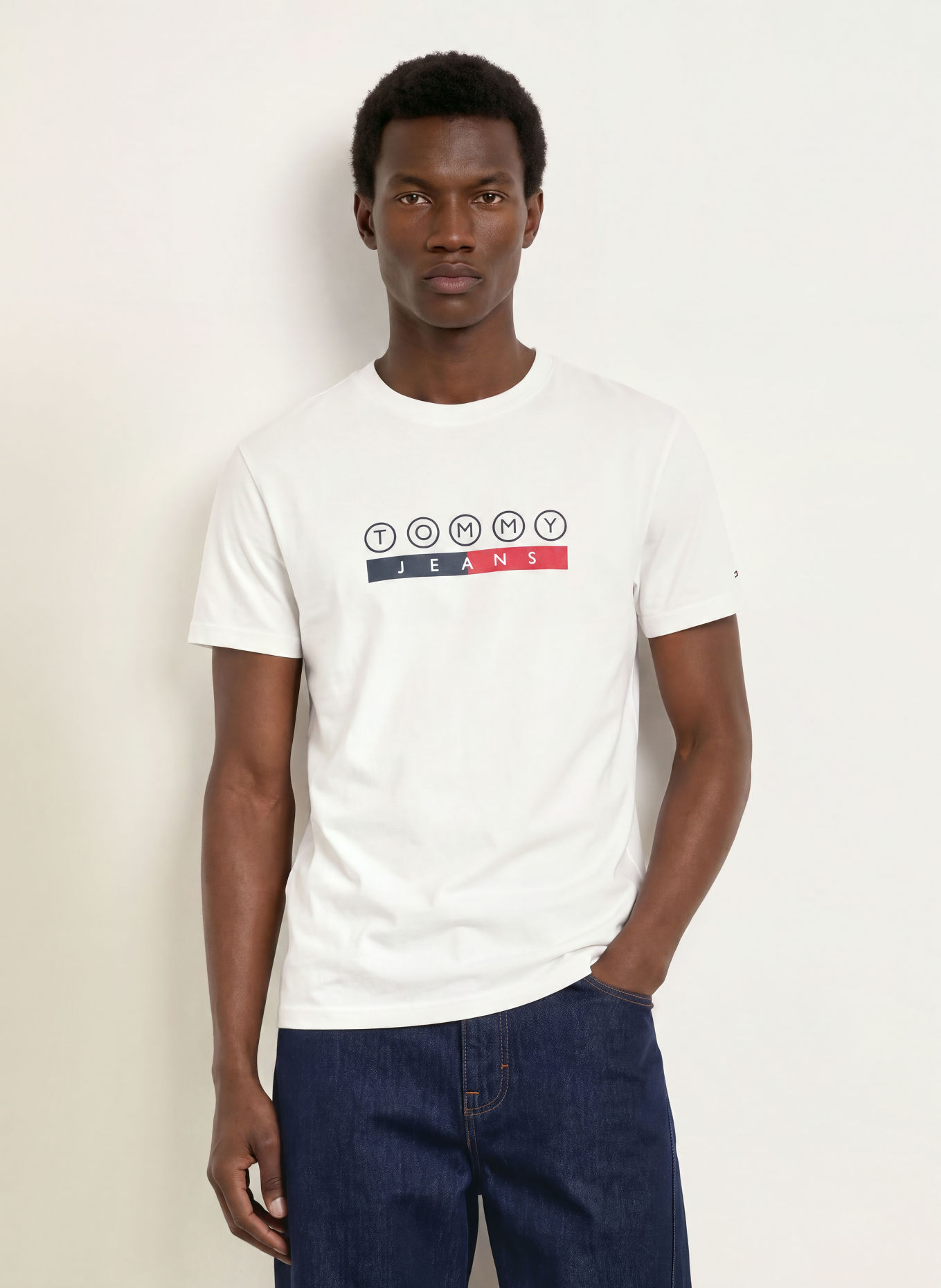 TOMMY JEANS T-Shirt: WEISS / ROT / DUNKELBLAU