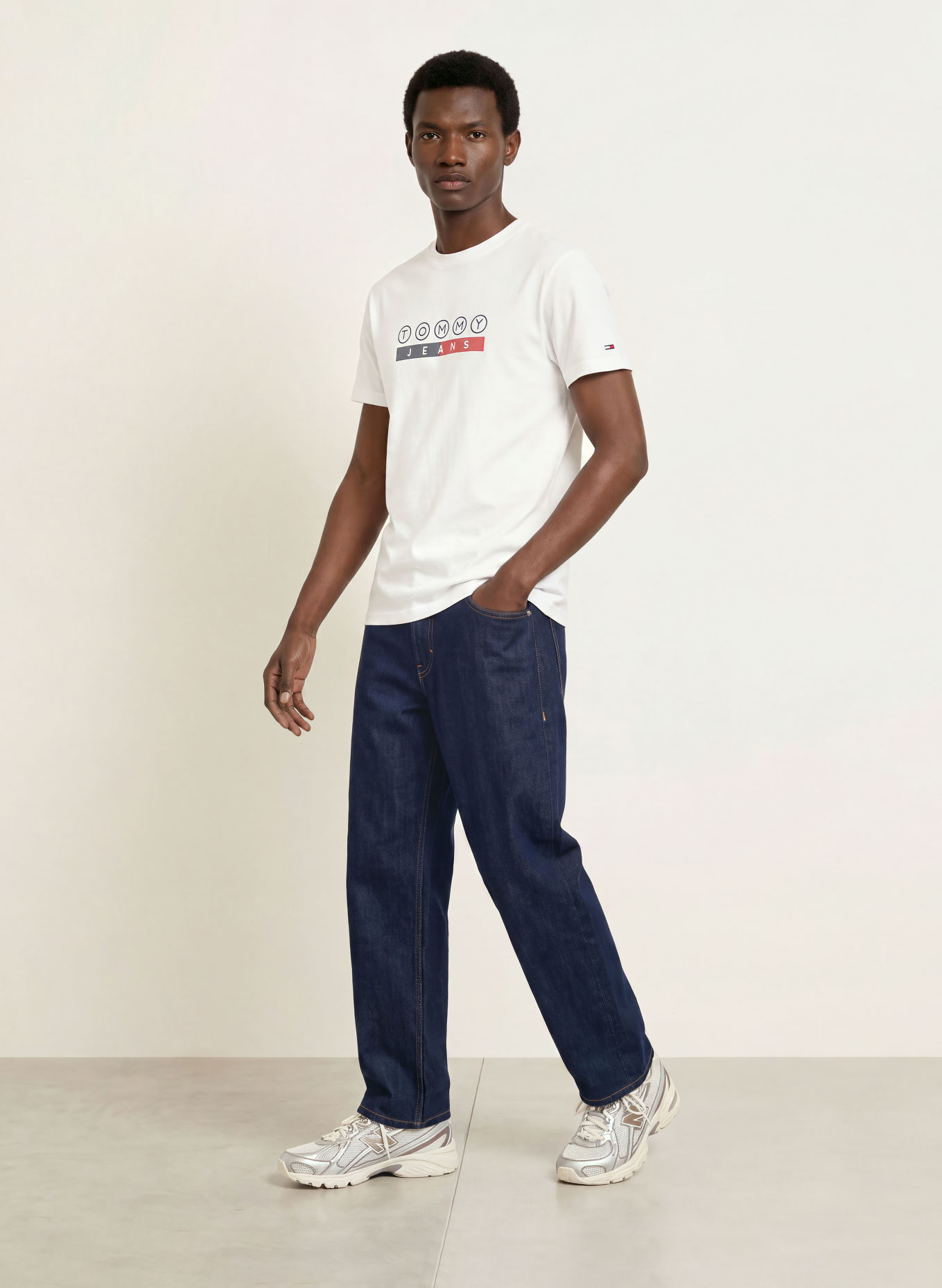 TOMMY JEANS T-Shirt: WEISS / ROT / DUNKELBLAU
