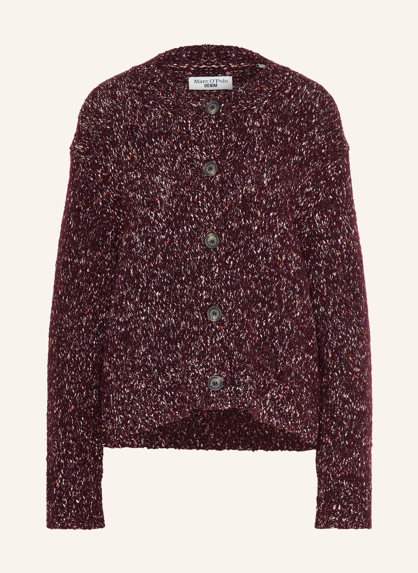 Marc O'Polo DENIM Cardigan: DARK RED / CREAM / ORANGE