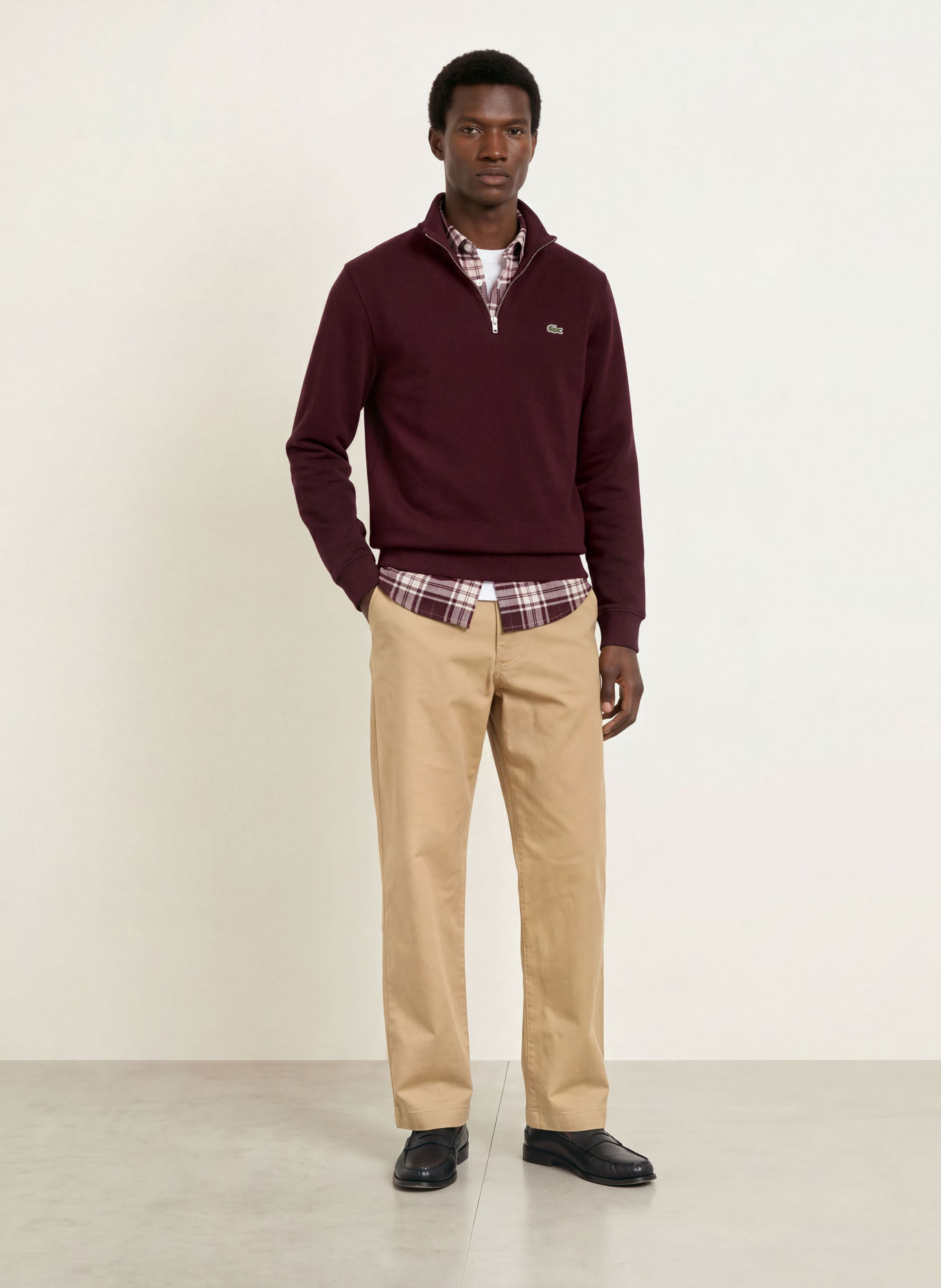 LACOSTE Chino Regular Fit: BEIGE