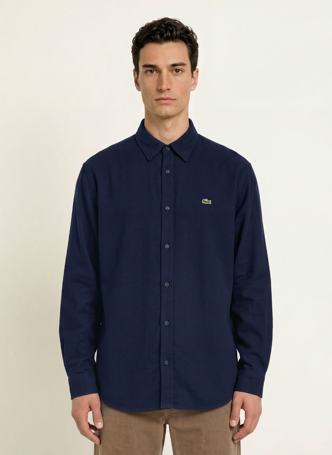 LACOSTE Flanellhemd Regular Fit: DUNKELBLAU